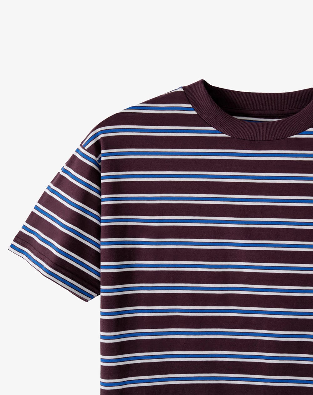 Camiseta relaxed manga corta vino tinto rayas mujer - imagen 2