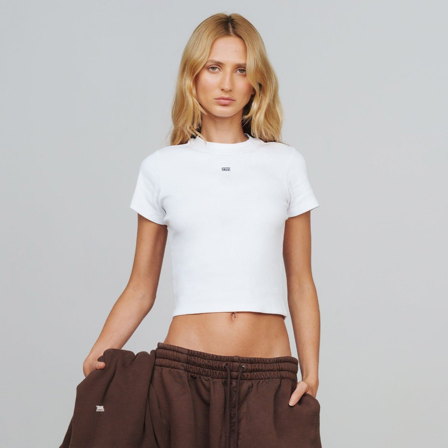 Slim Ribbed Fitted Tee - White - imagen 2