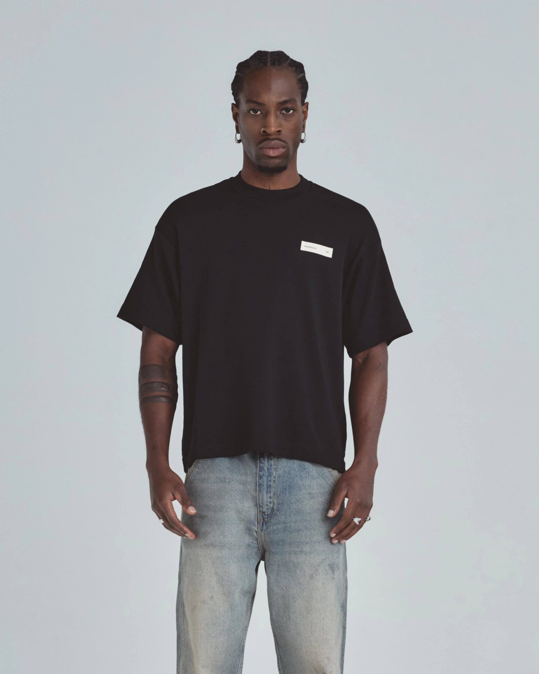 Line Basic Label Boxy Fit Tshirt Black - imagen 2