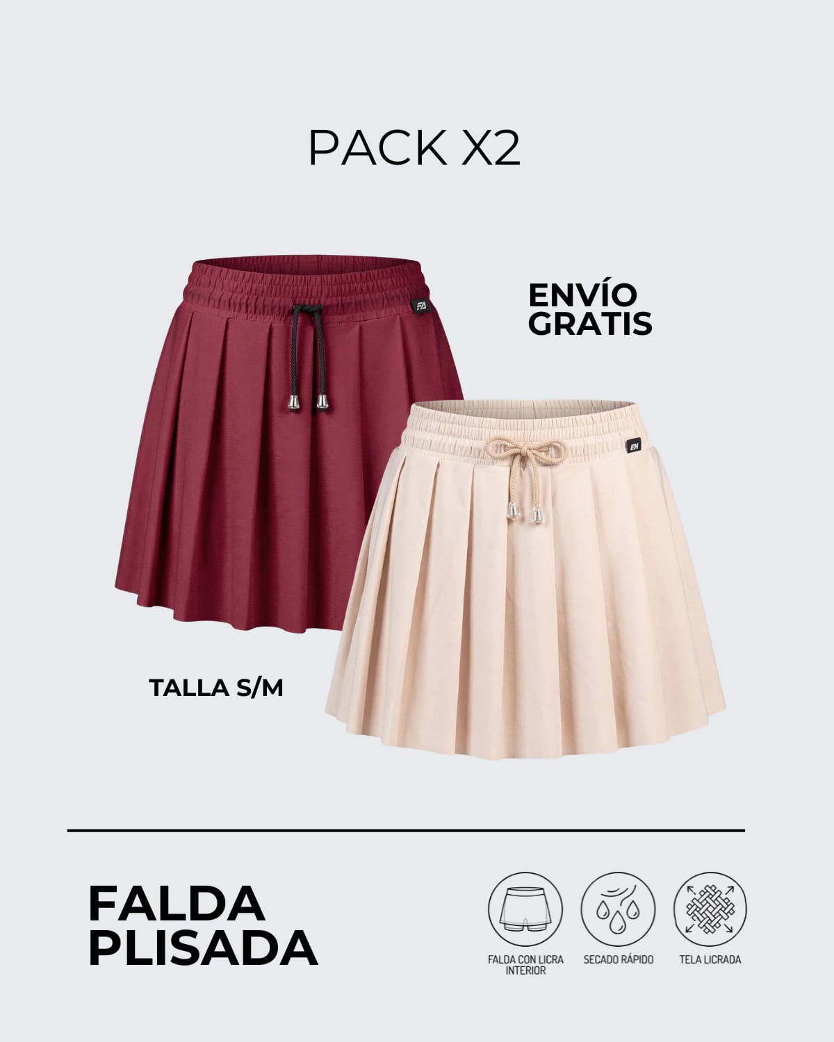 Pack X2 Falda Plisada┃KAYBU REF.02315 - imagen 2