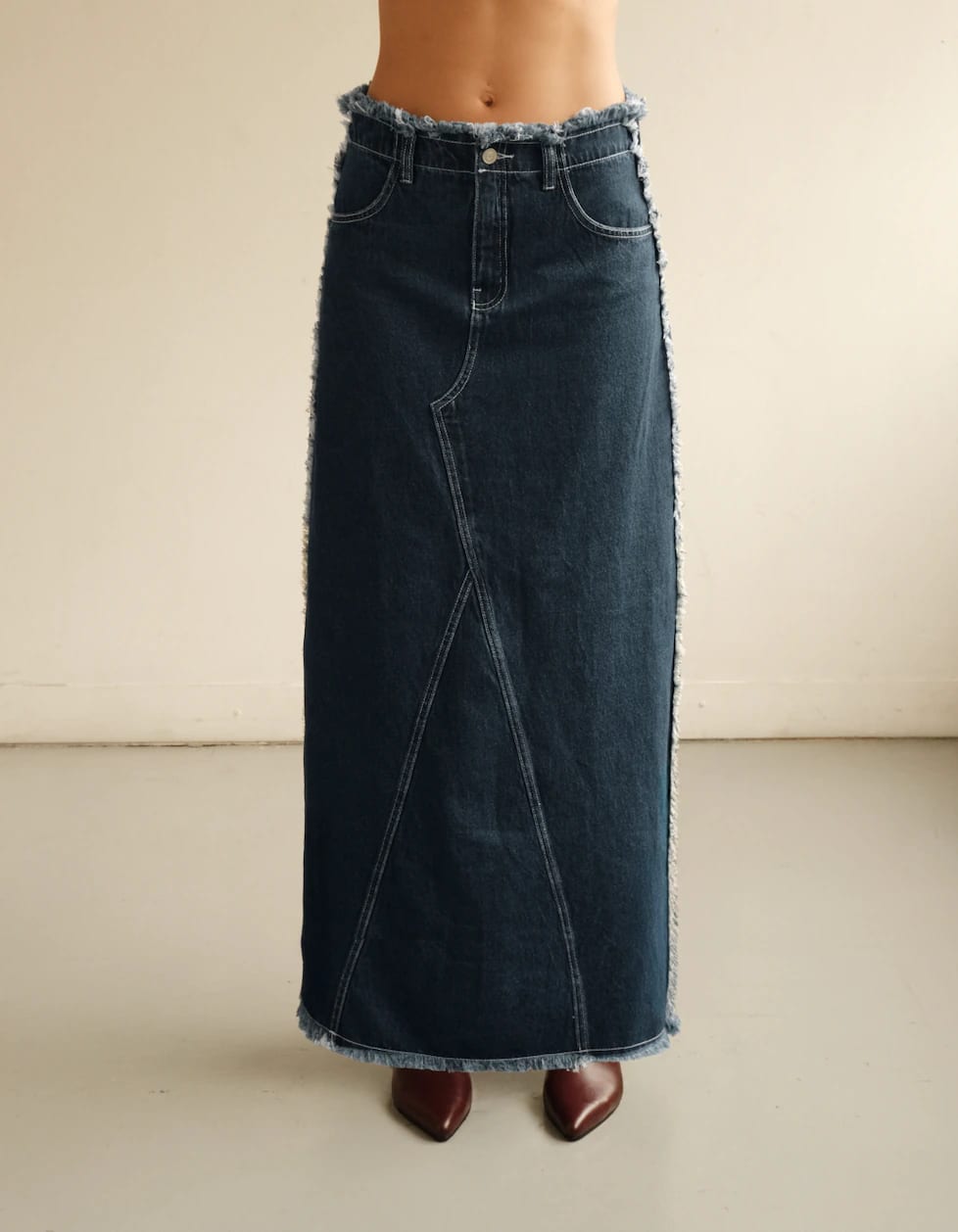 Falda Maxi Borders | Denim Oscuro - imagen 2