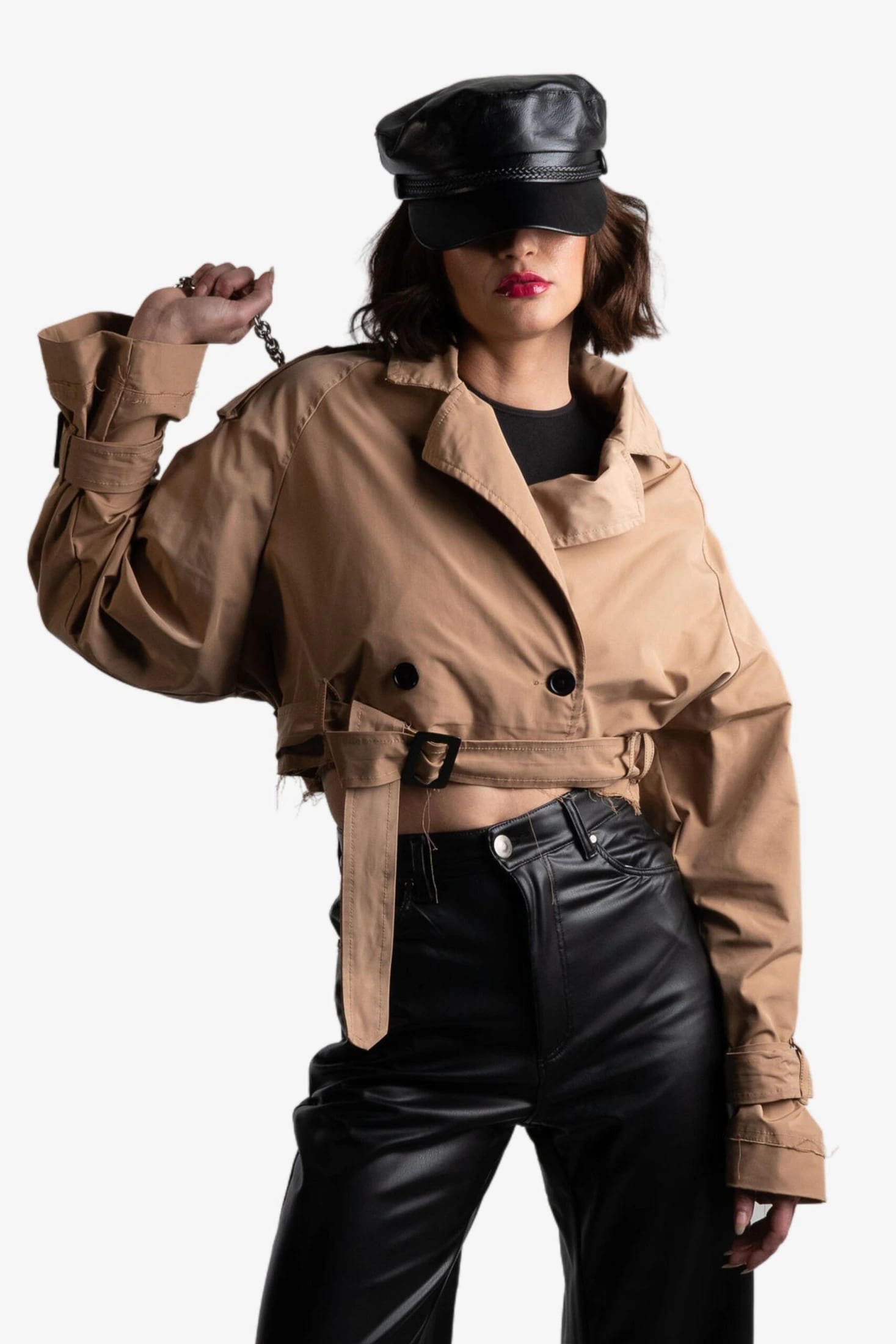 Gabardina Corta Camel - imagen 1