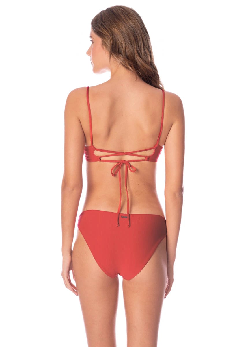 Maaji Red Camelia Sublimity Regular Rise Classic Bikini Bottom - imagen 1