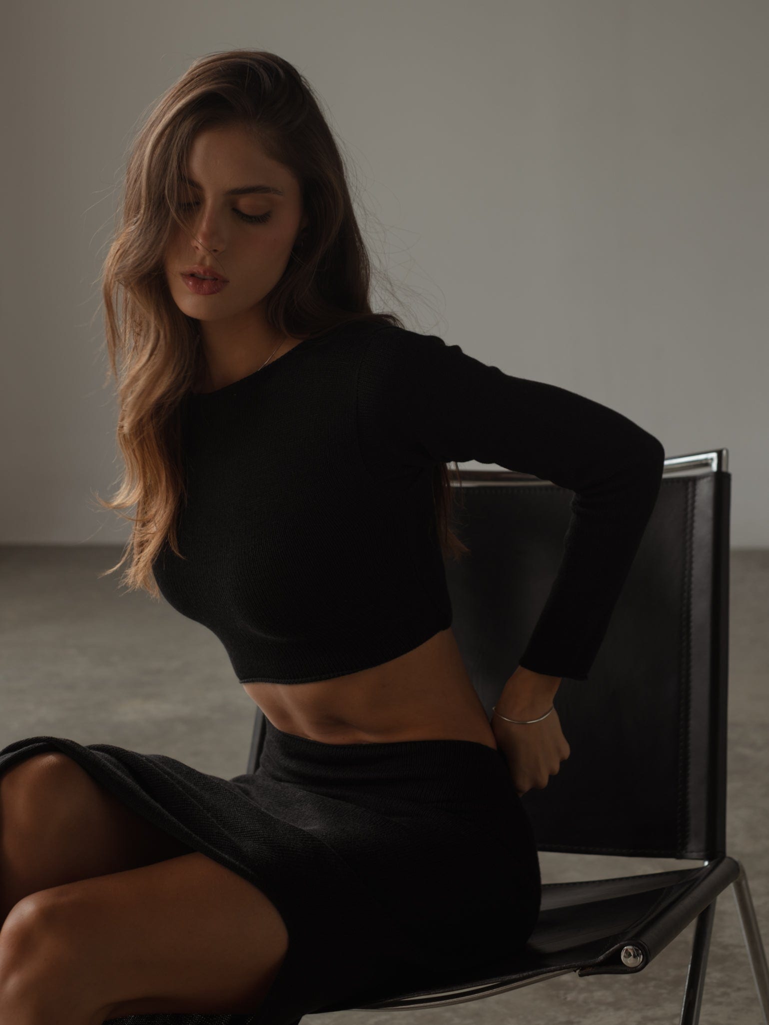 EDGE KNIT DRESS - BLACK - imagen 3