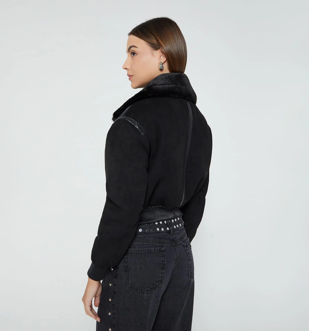 Chaqueta bomber con pelo interno - imagen 4