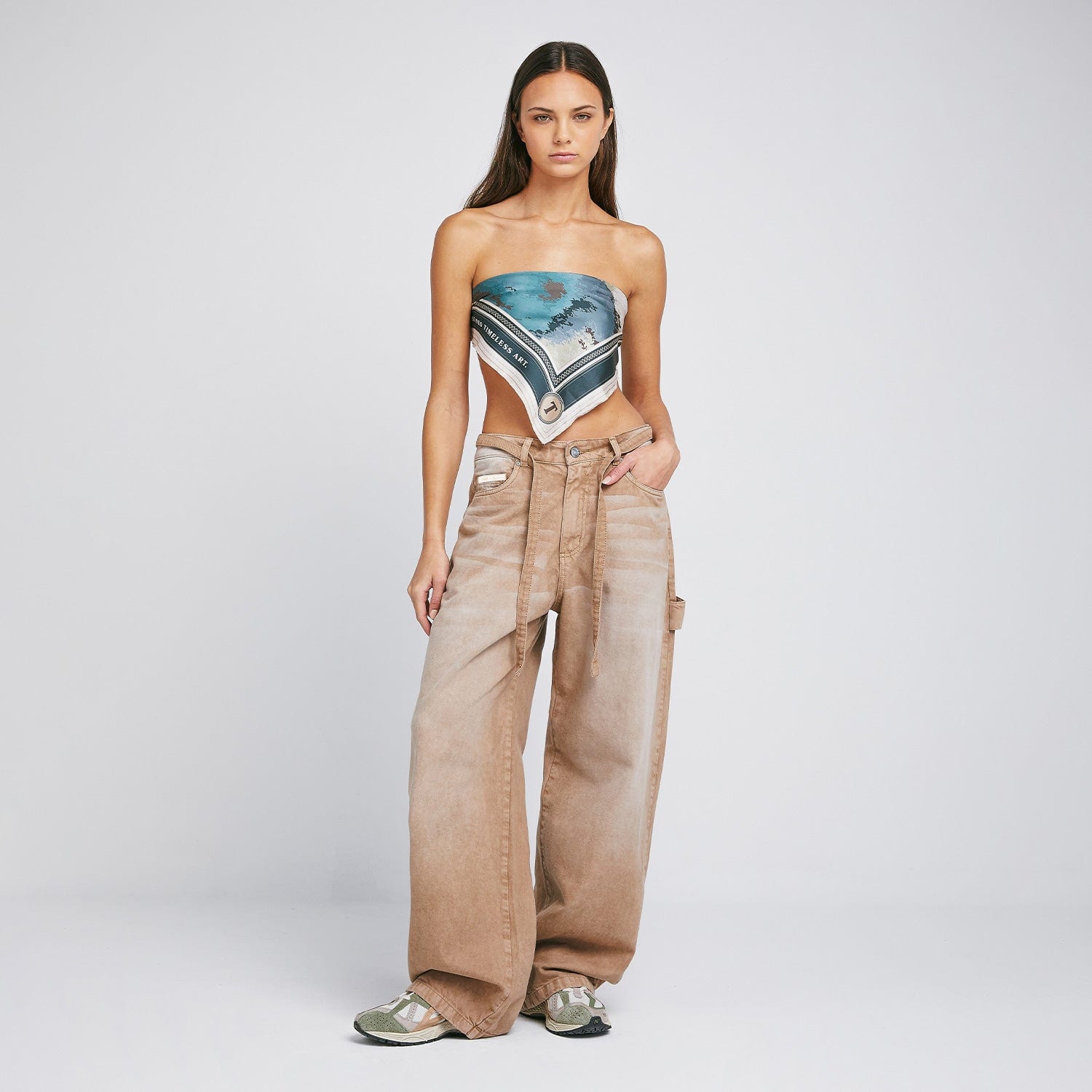 Dirty-Wash Mid-Rise Pants - Sand - imagen 4