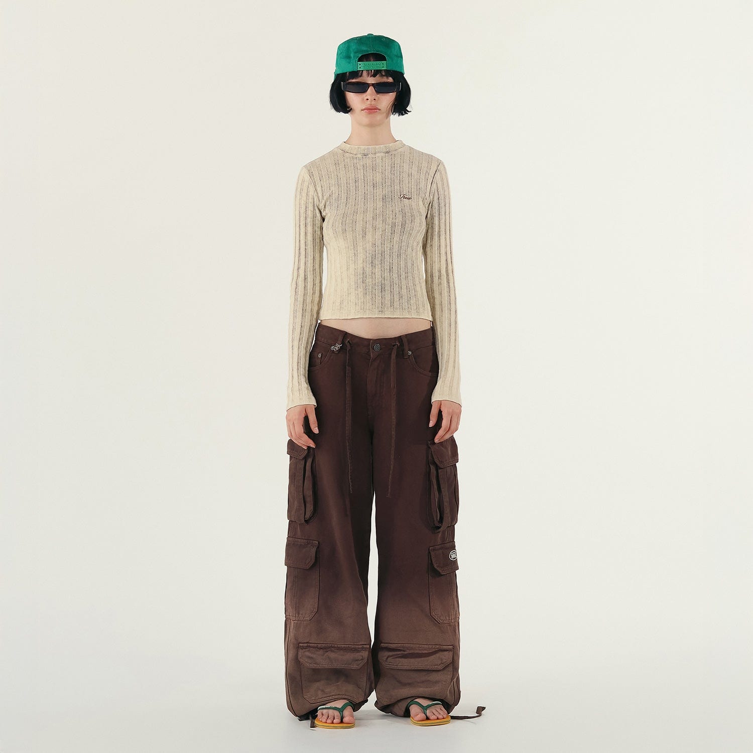 Slim Ribbed Long Sleeve - Washed Cream - imagen 3