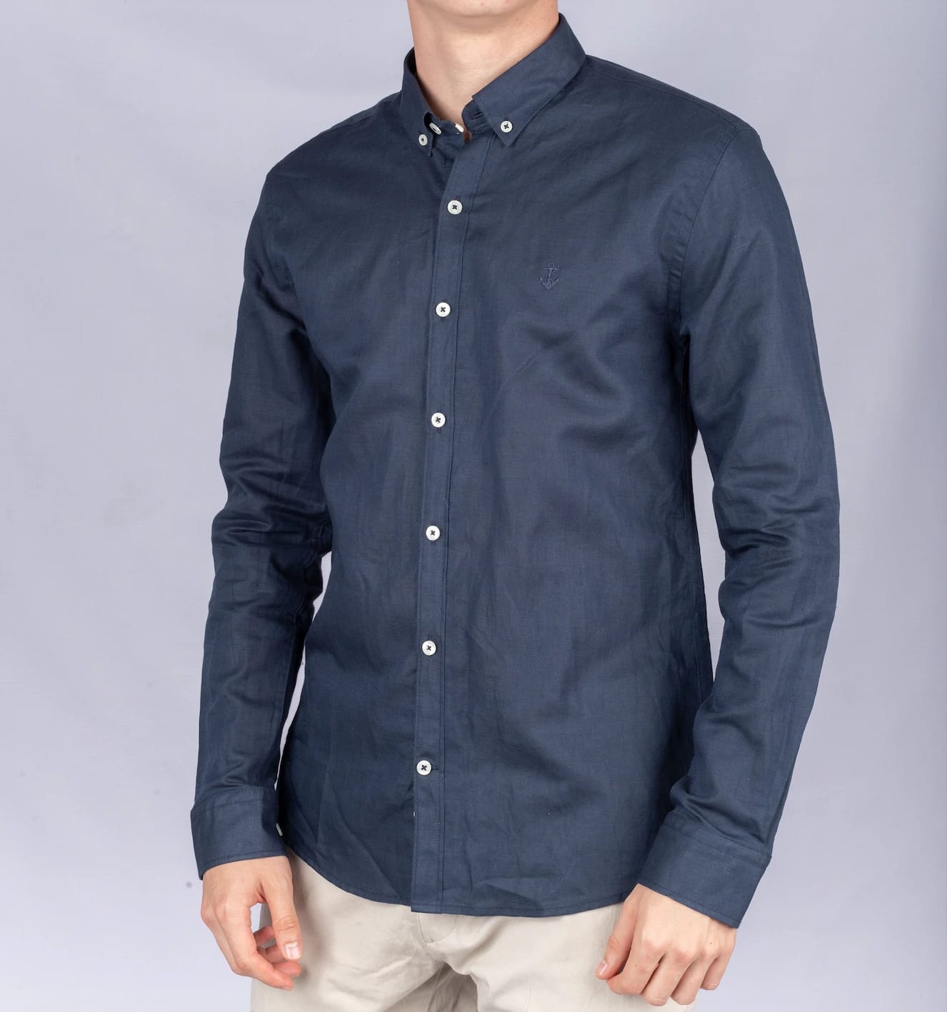 Camisa de Lino Azul Navy - imagen 1