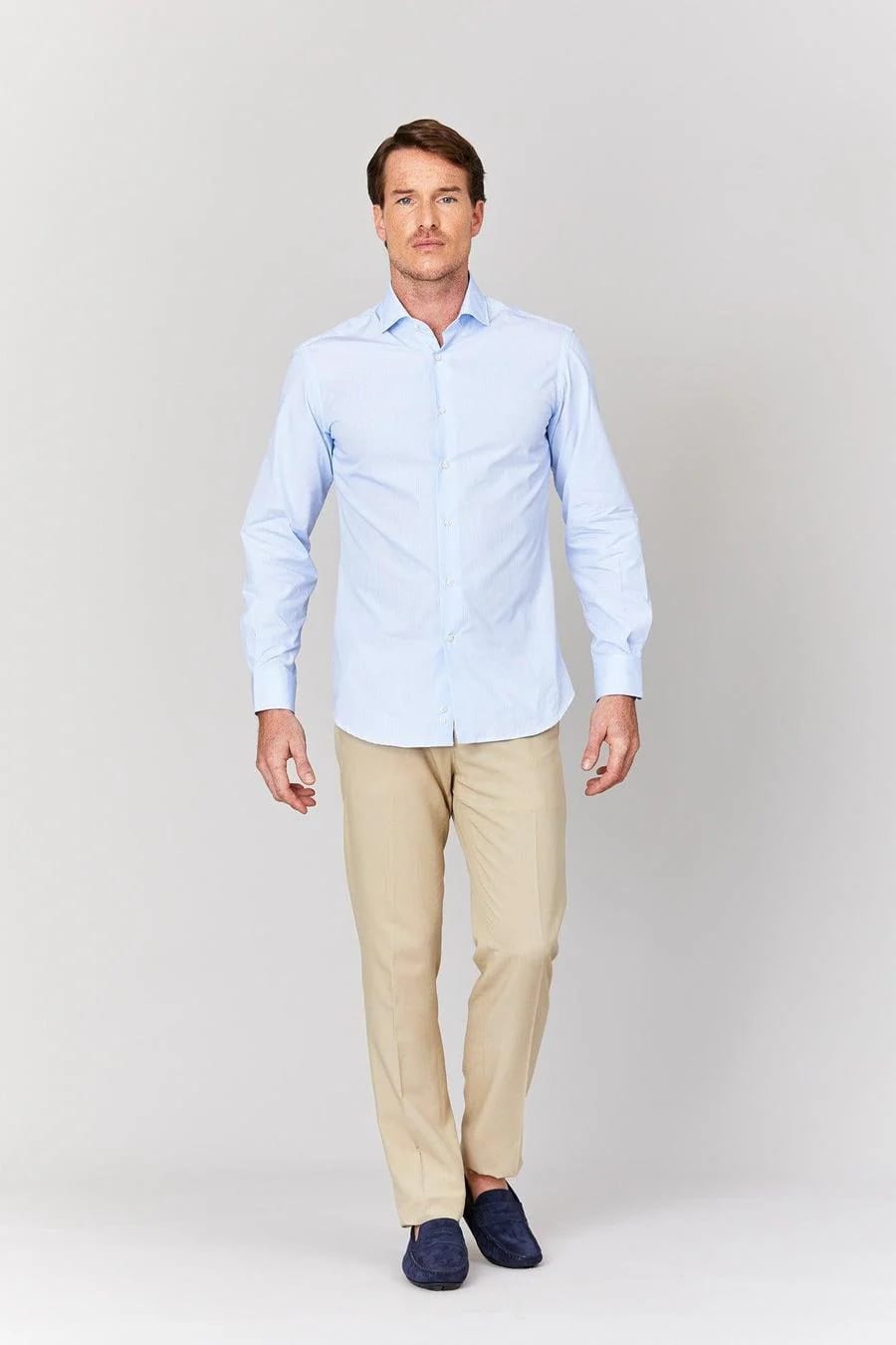 Men's cotton shirt quamarine muslin - imagen 6