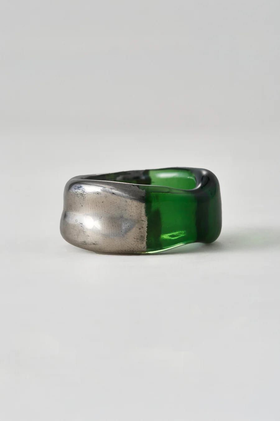Anillo esmeralda en vidrio y oro blanco - imagen 5