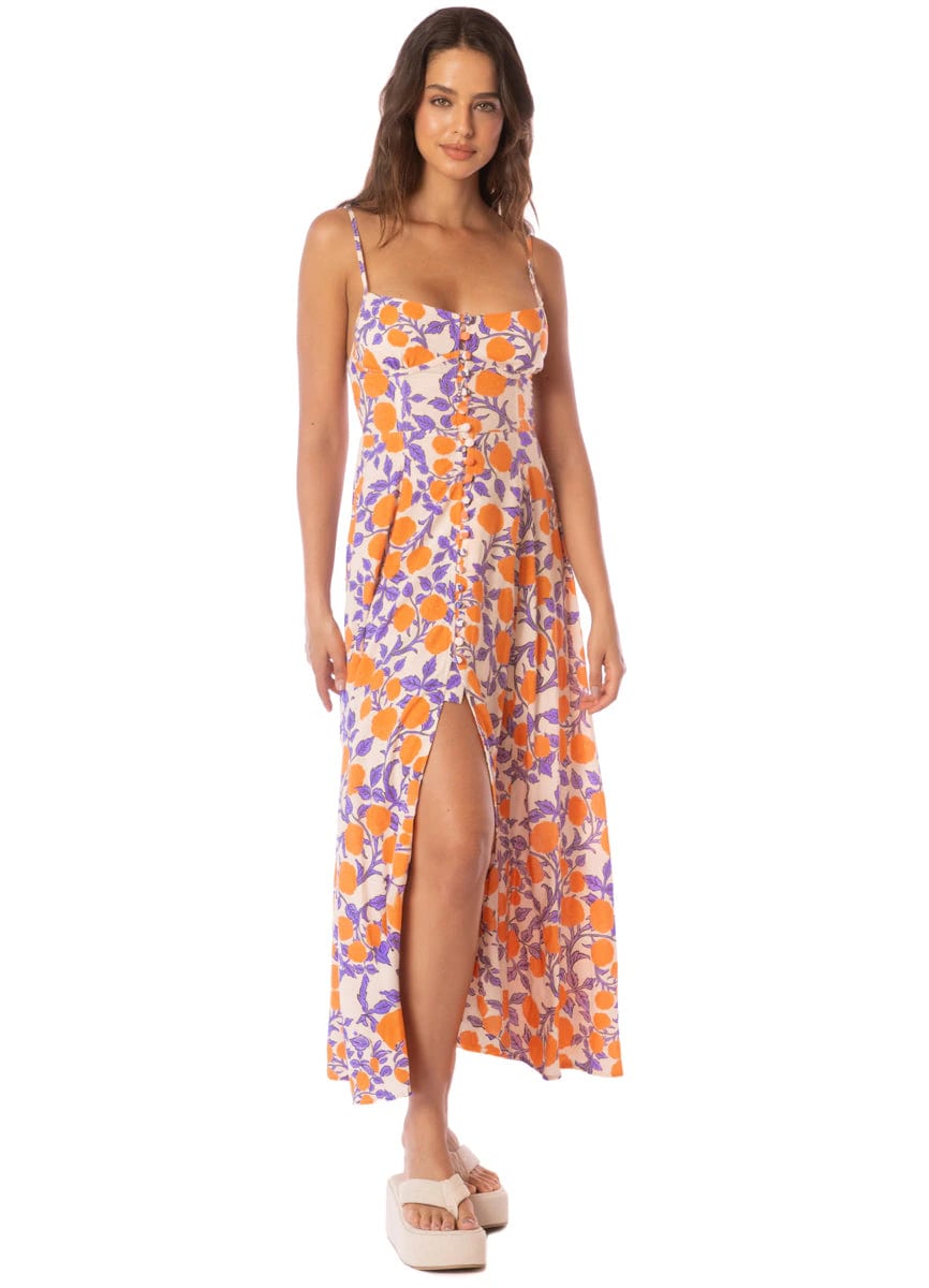Maaji Western Orange Flower Sia Long Dress - imagen 1