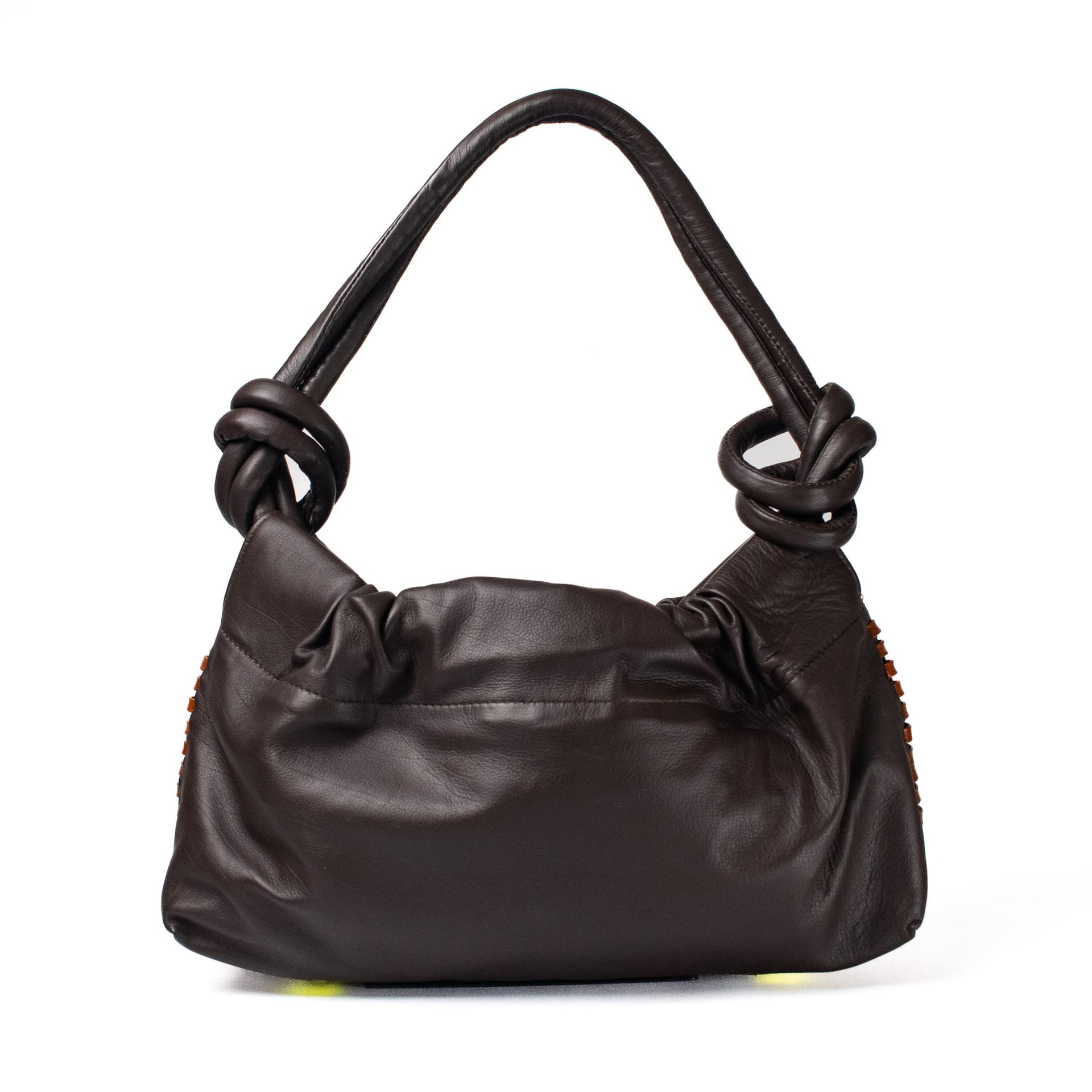 CHUNKIE baguette BAG - chocolate x honey weave - imagen 1