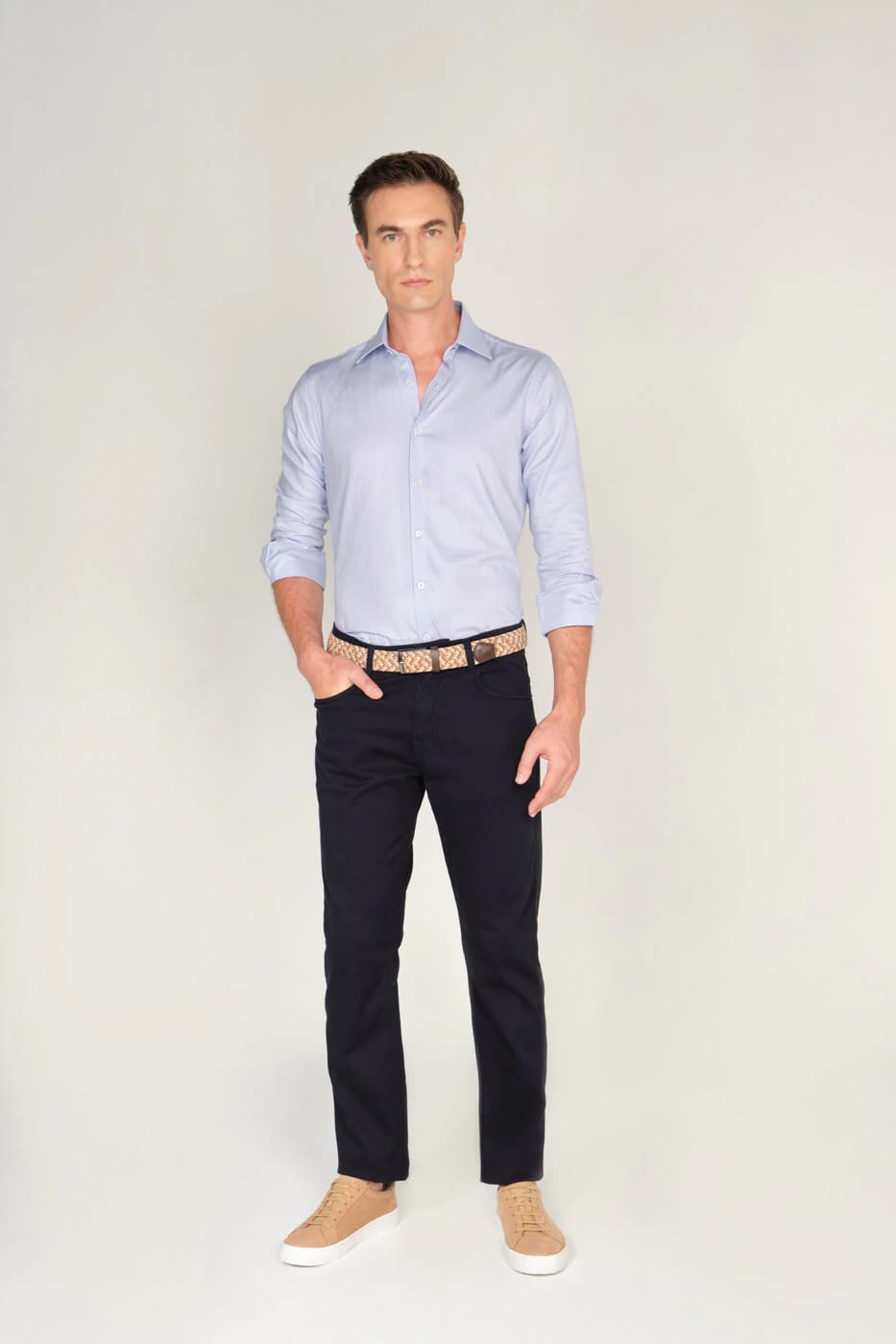 Camisa Classic Algodón Piqué Azul Claro - imagen 2