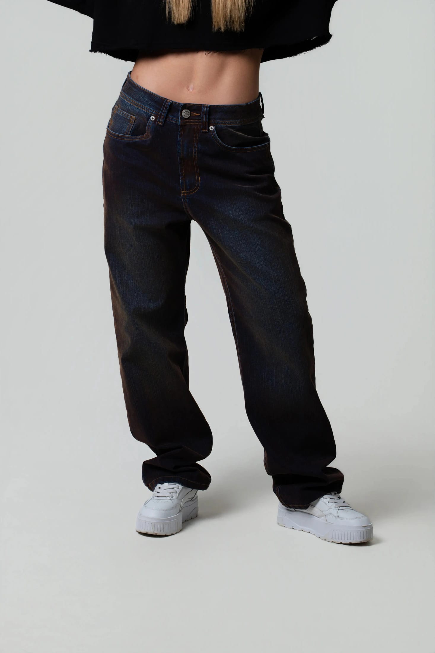 PANTALON 5 BOLSILLOS COLOR AZUL INDIGO - imagen 1