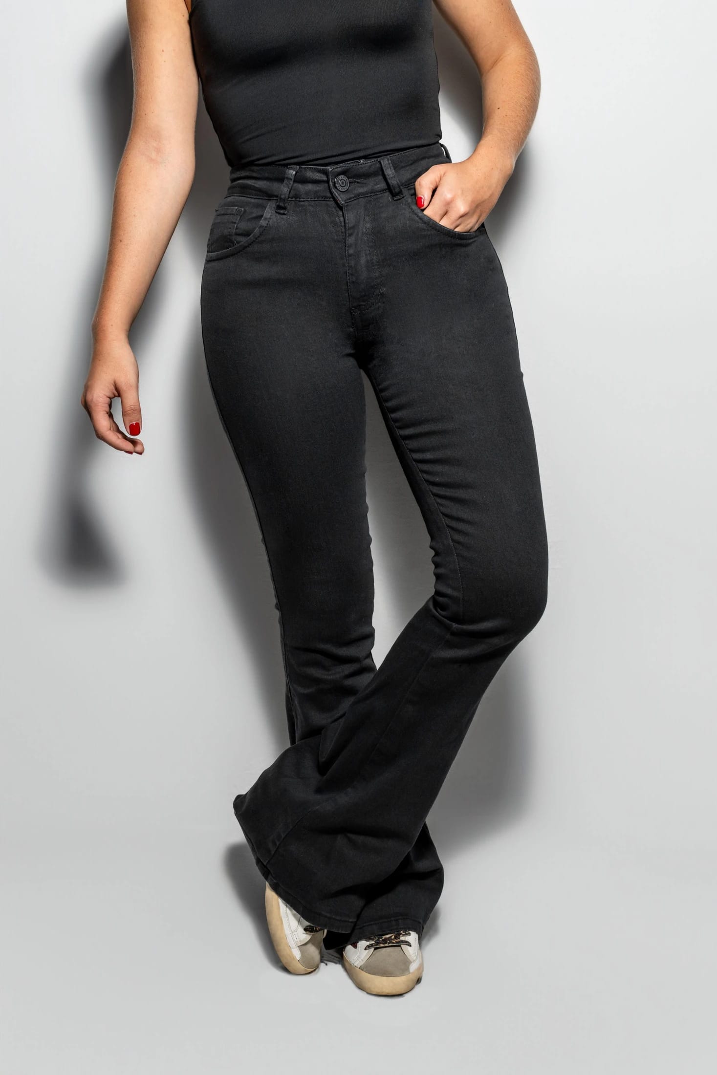 Jean Elastico Bota Campana Negro - imagen 1