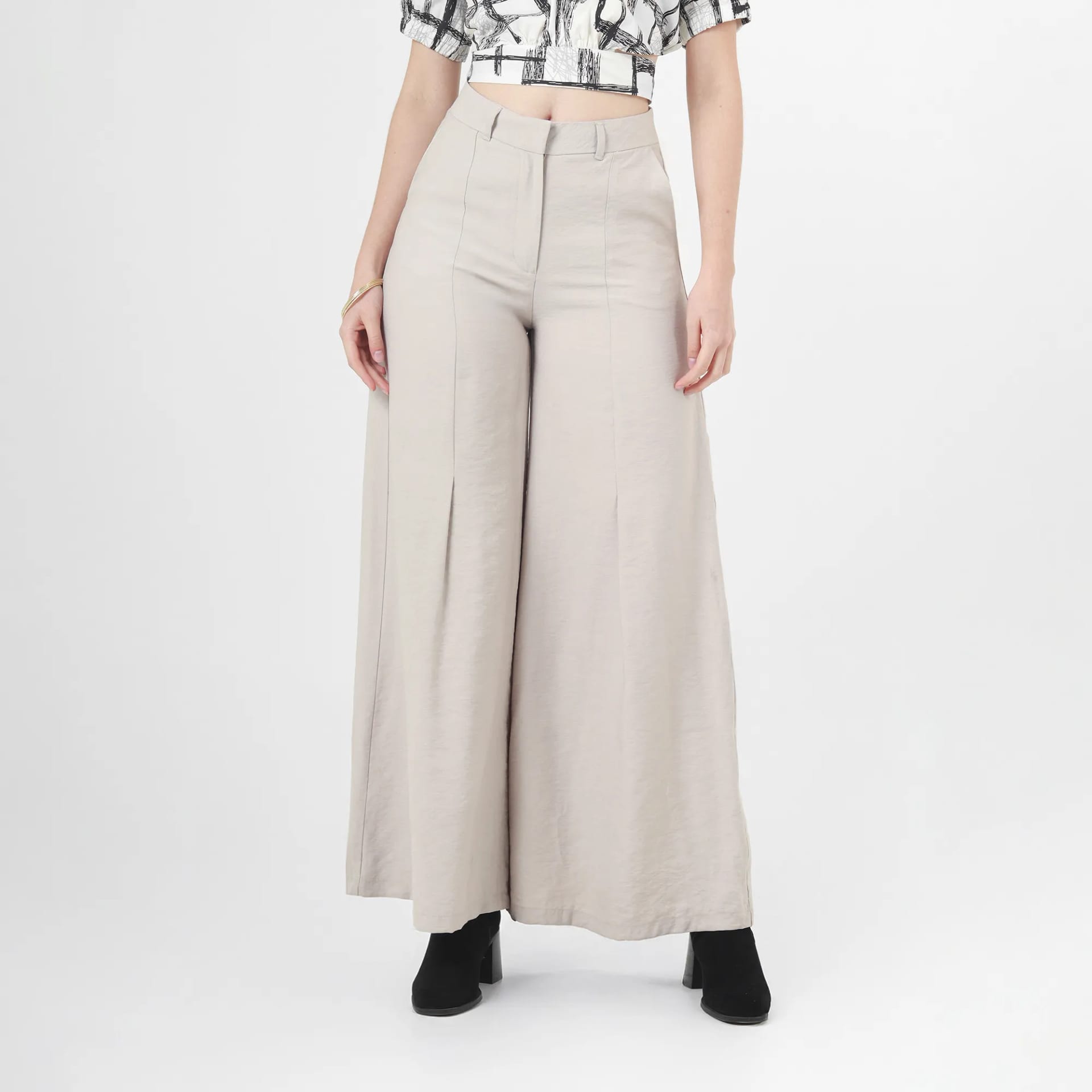 Pantalon Tiro Alto Bota Palazzo - imagen 4