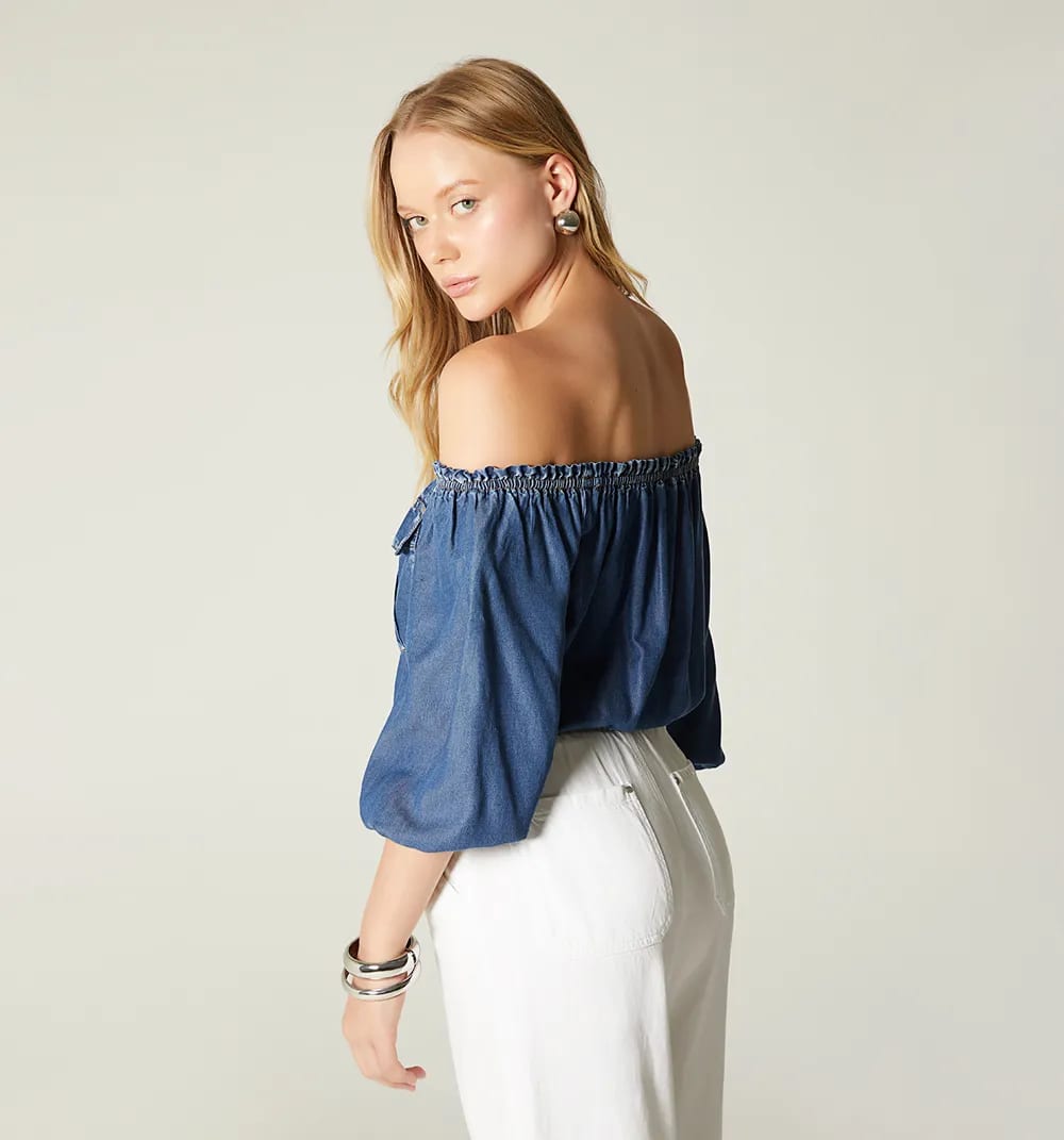 Blusa escote bandeja con bolsillos - imagen 8