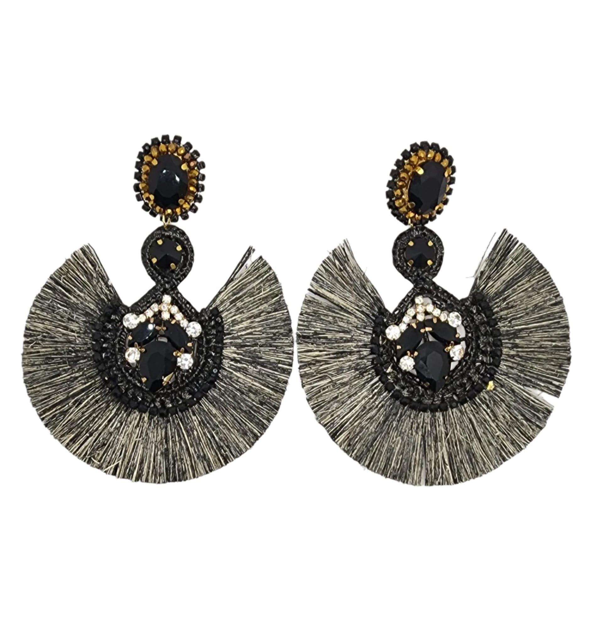 Black Half Moon Earrings - imagen 1