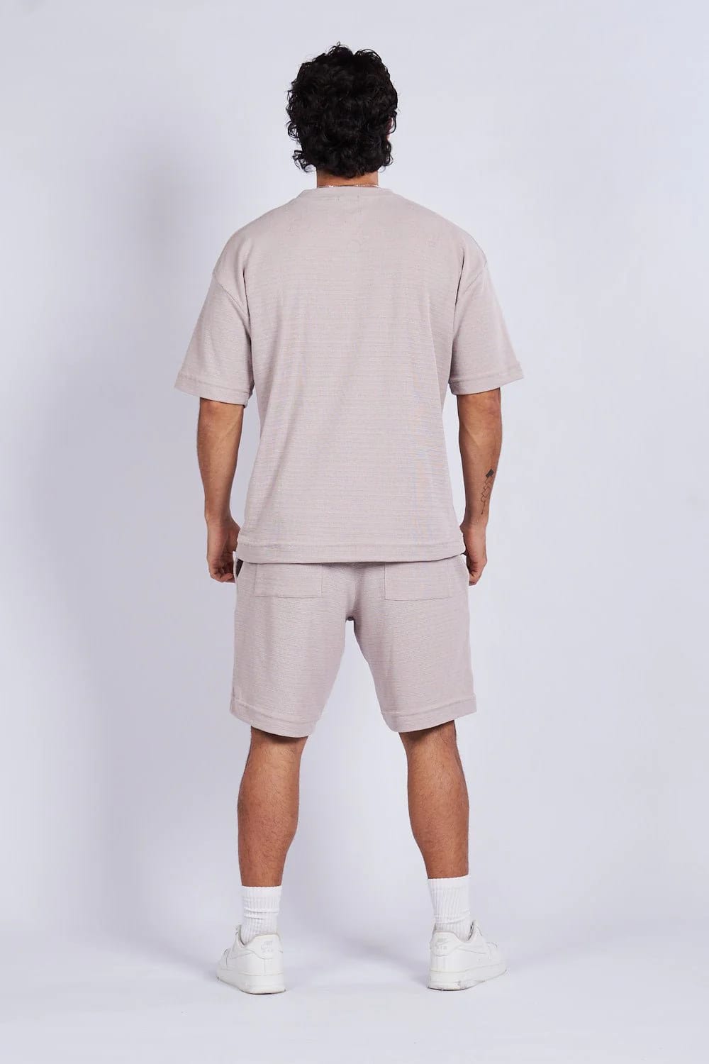 Camiseta oversize textura horizontal Caqui - imagen 6