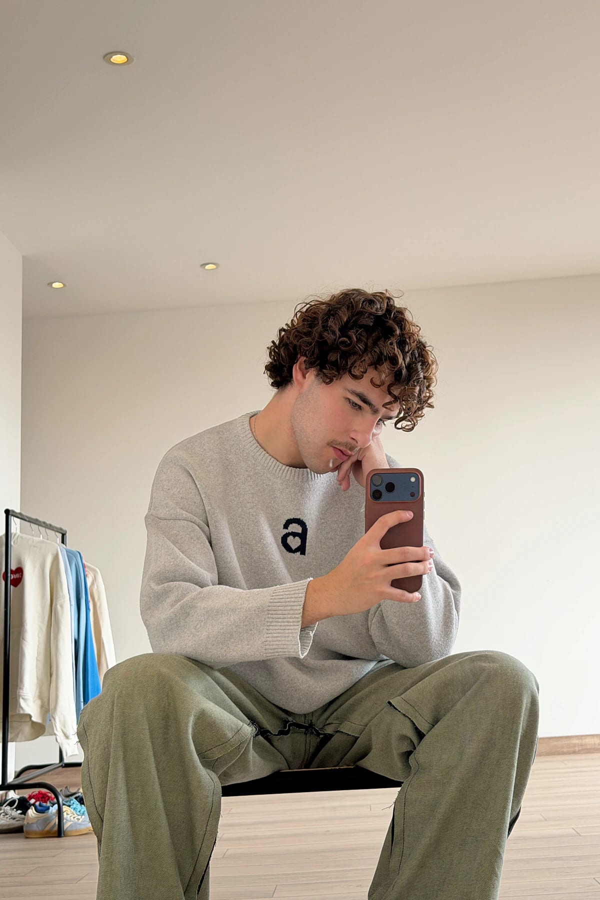 MONOGRAM SWEATER HEATHER GREY - imagen 5