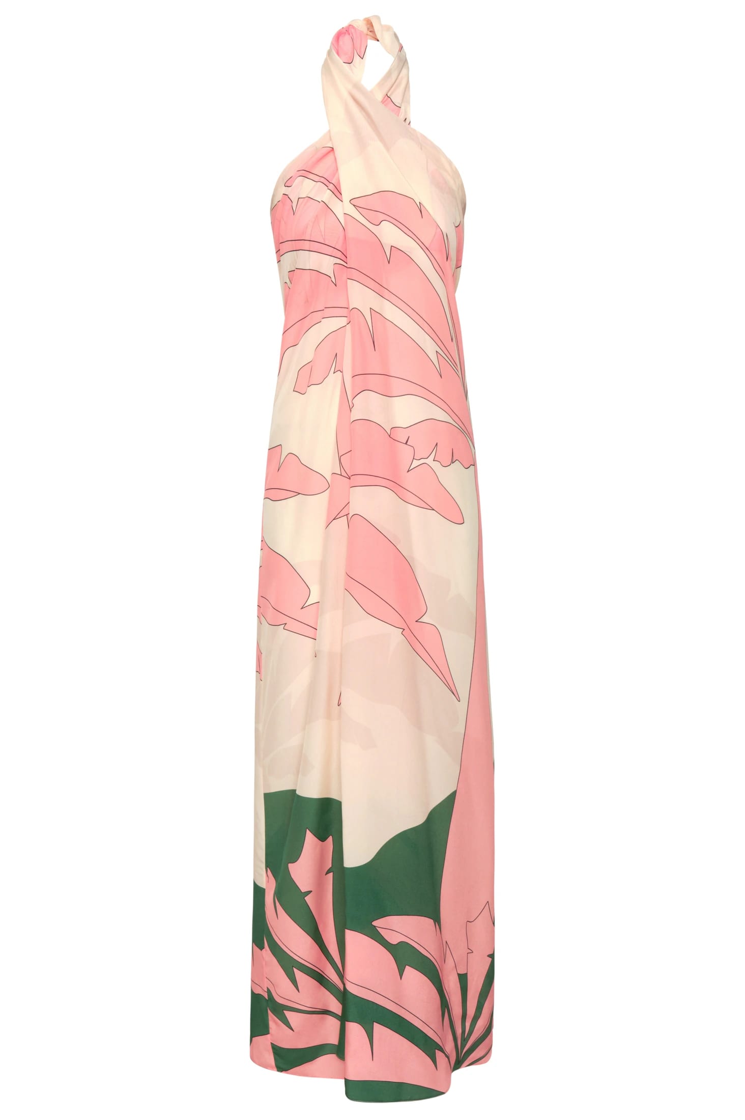 Cayetana Silk Crepe Maxi Dress / Peach Palms - imagen 1