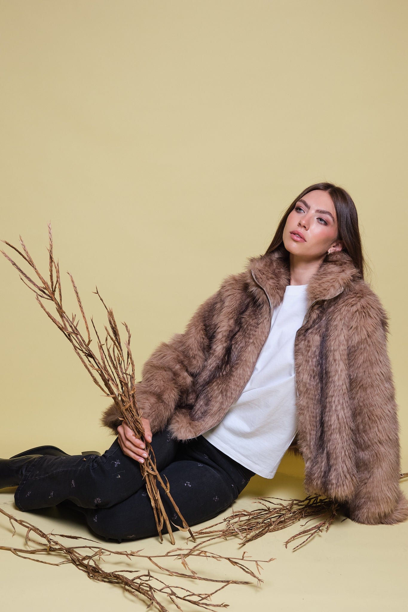 CHAQUETA FAUX FUR CUELLO FUNNEL - imagen 3