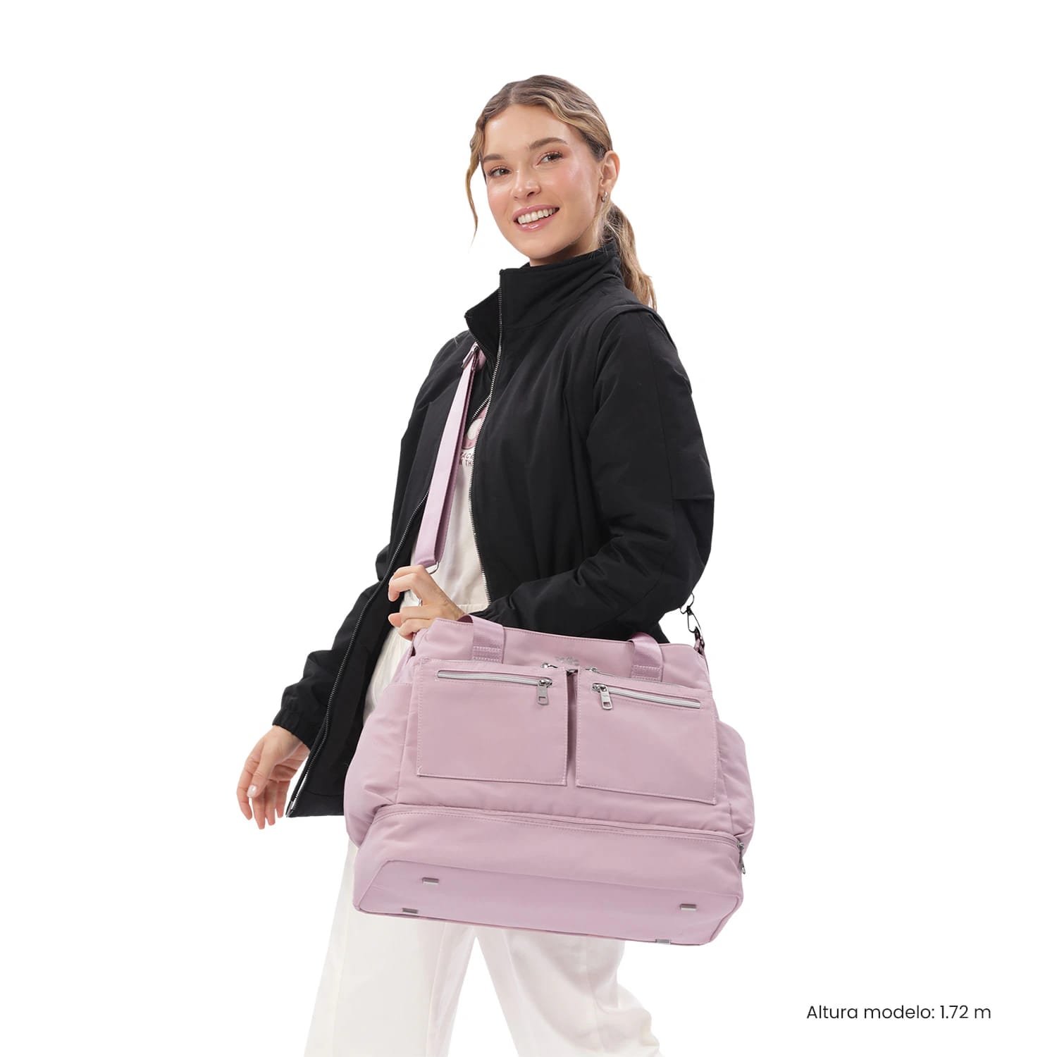 Bolso para Mujer Maxi Tote Grande Porta PC 16" Rosado - imagen 2