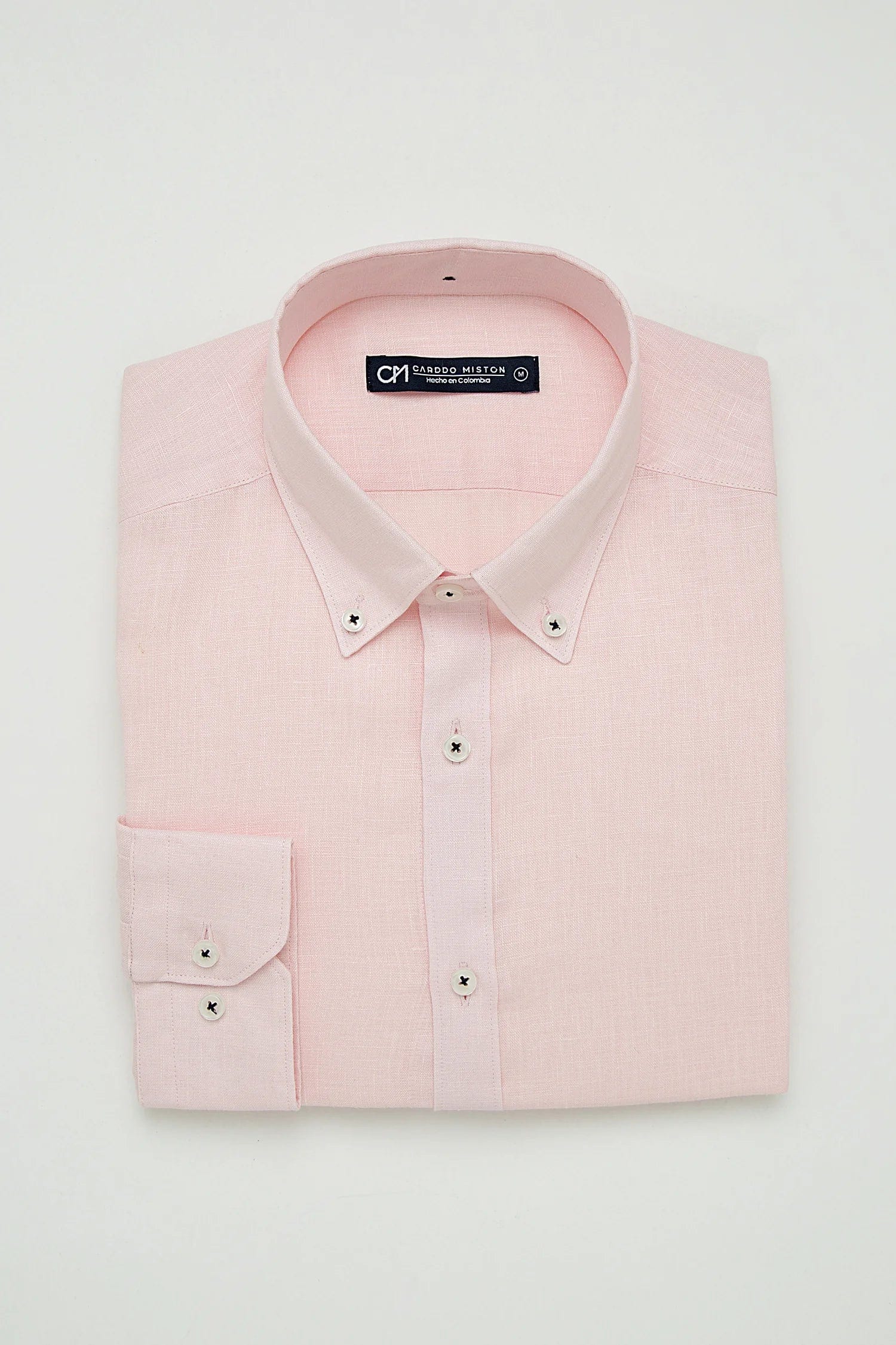 Camisa Button Down Lino Rosa Bebé - imagen 5