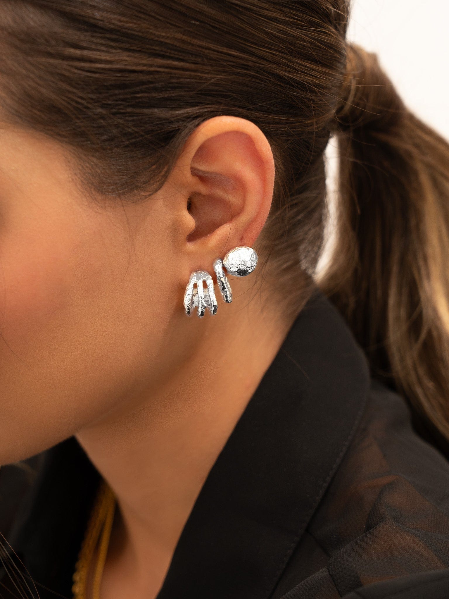Set X3 Aretes Textura Luna - imagen 1