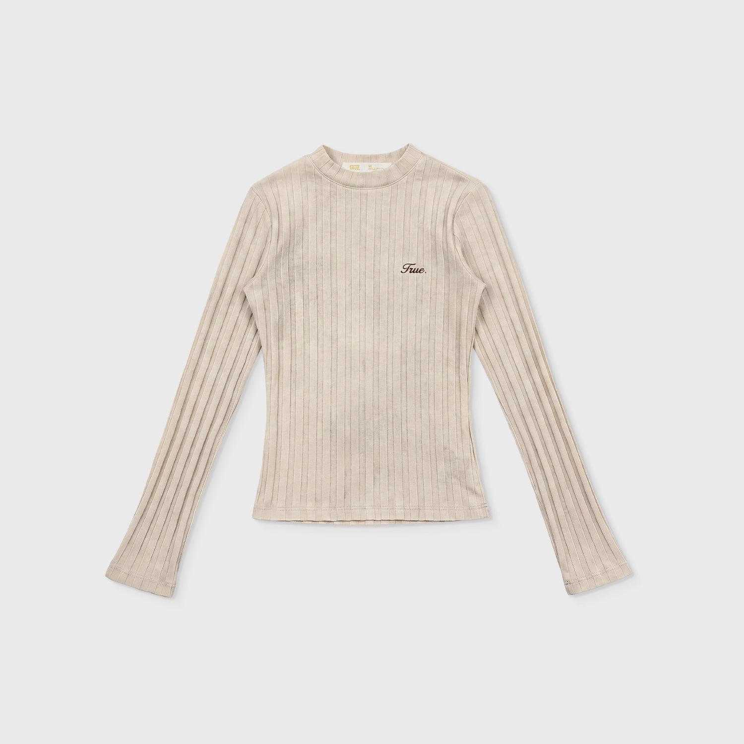 Slim Ribbed Long Sleeve - Washed Cream - imagen 1