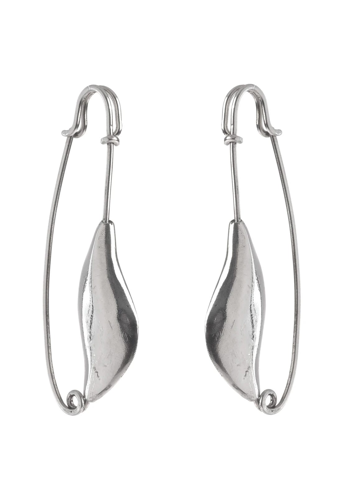 SILVER PIN EARRINGS - imagen 1