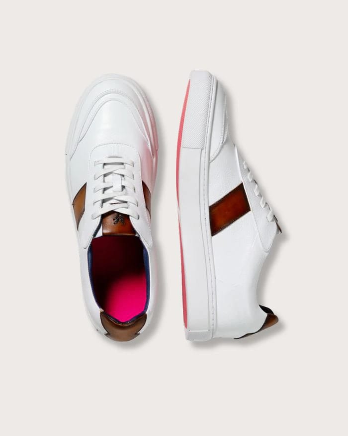 Sneaker Pisa Bianco-Caramelo - imagen 2