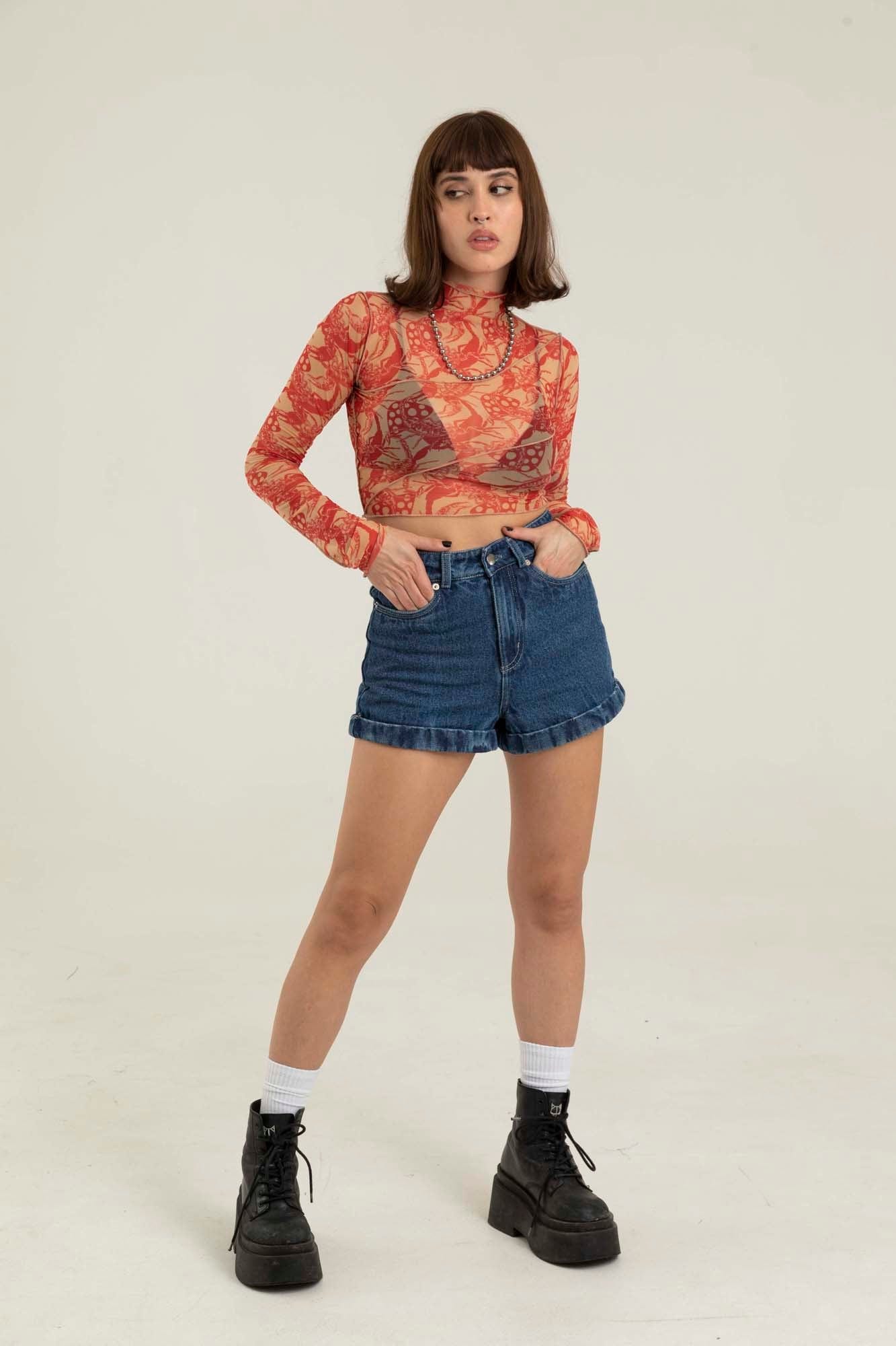 DARK BLUE DENIM SHORT - imagen 5