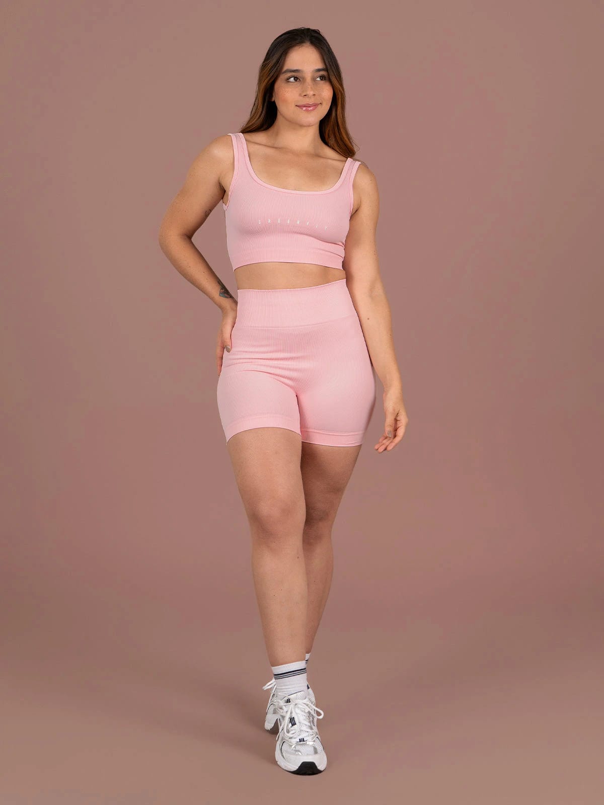 Ela short set seamless rosado - imagen 1