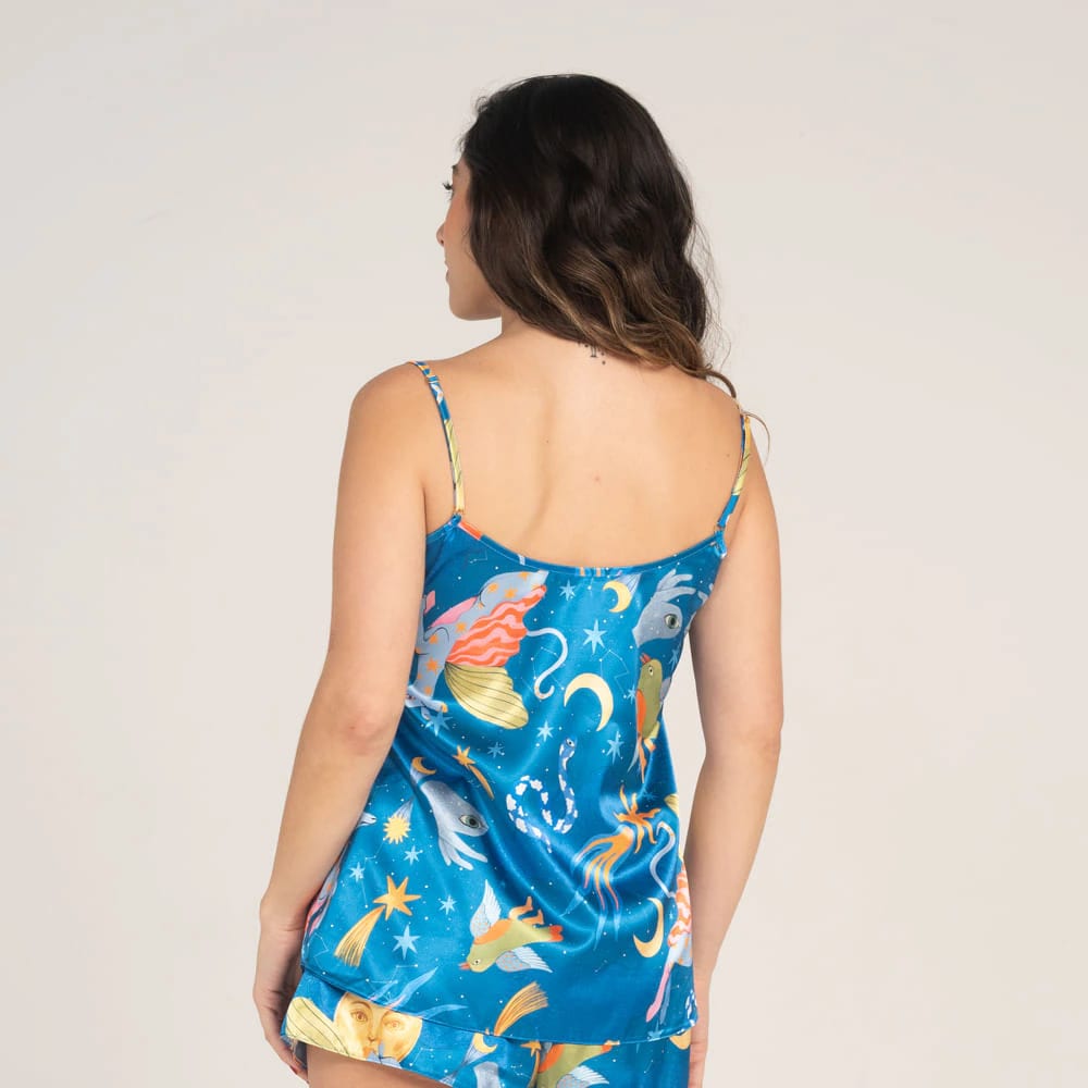 Camisa de Cargaderas Satin Estampado Alebrijes. - imagen 3