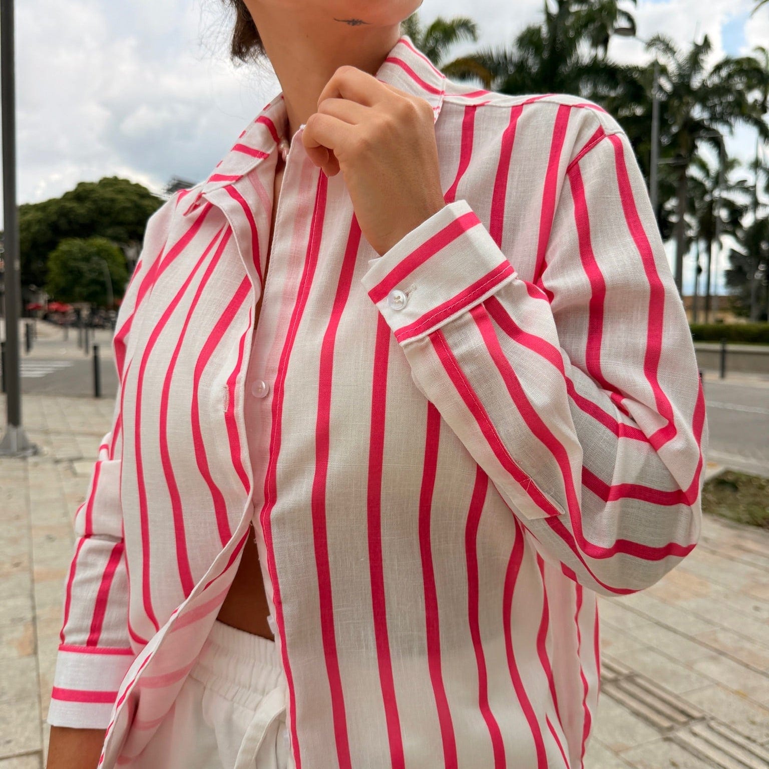 Camisera Playita Rayas Rosa - imagen 2