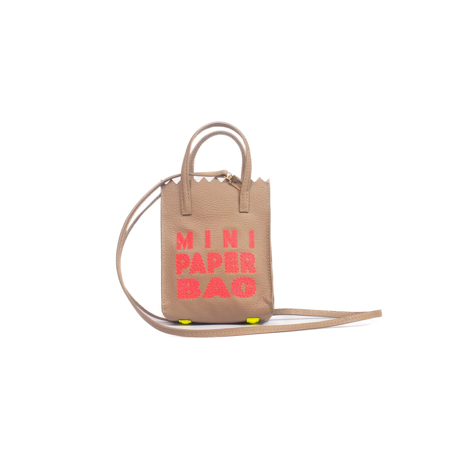 Mini Paper Bag - Cocoa x Neon Pink - imagen 1