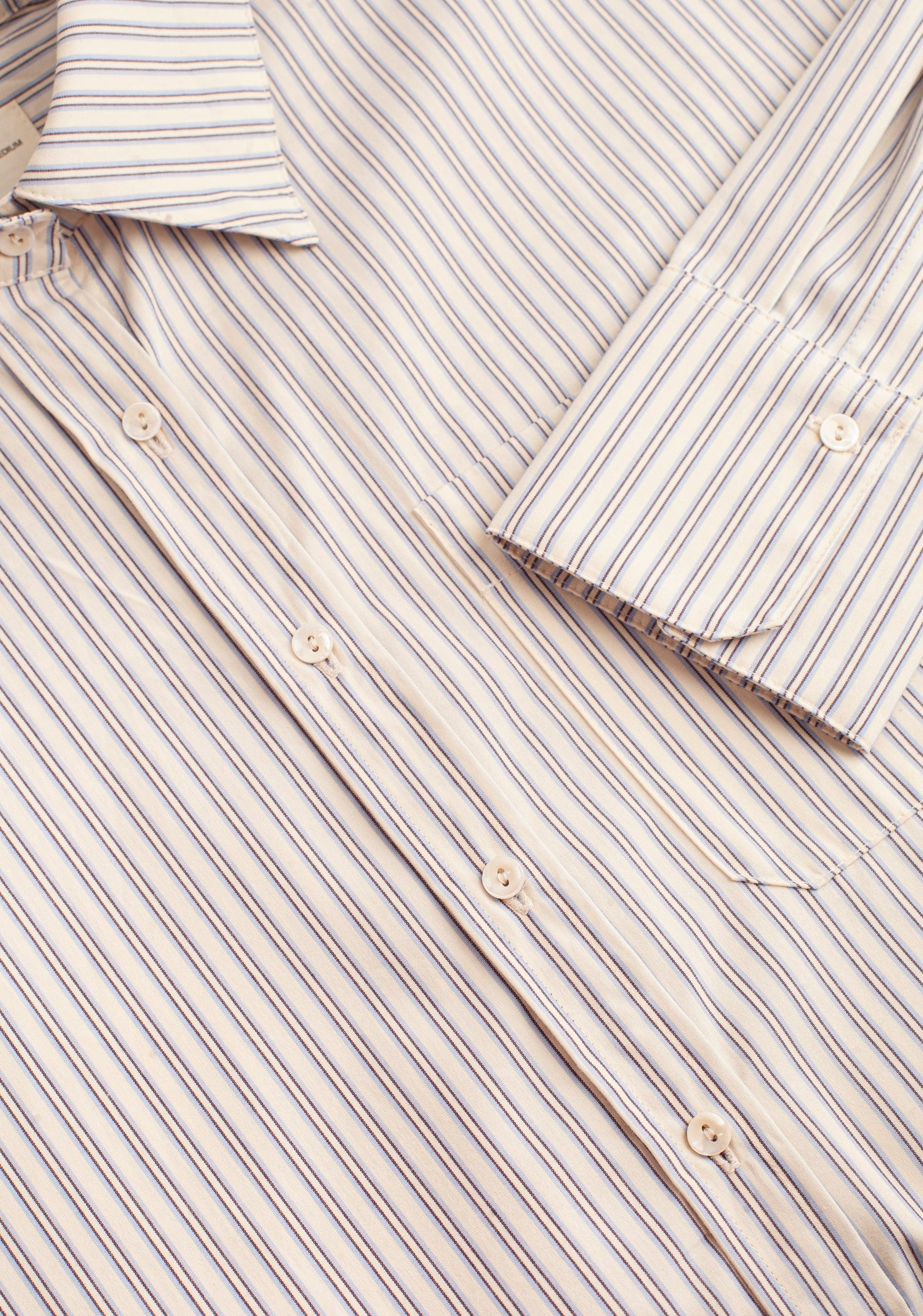 Camisa Antonella Rayas Marfil - Azul - imagen 6