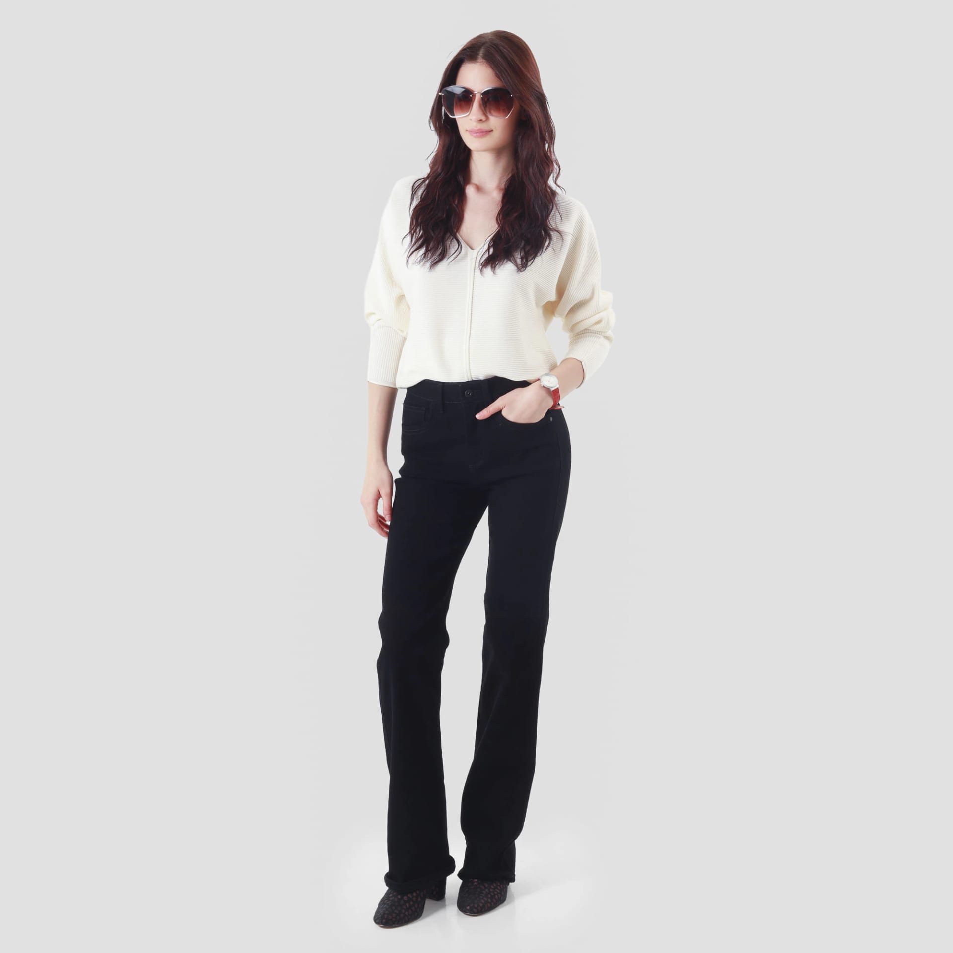 Jean Tiro Medio Bota Flare - imagen 1