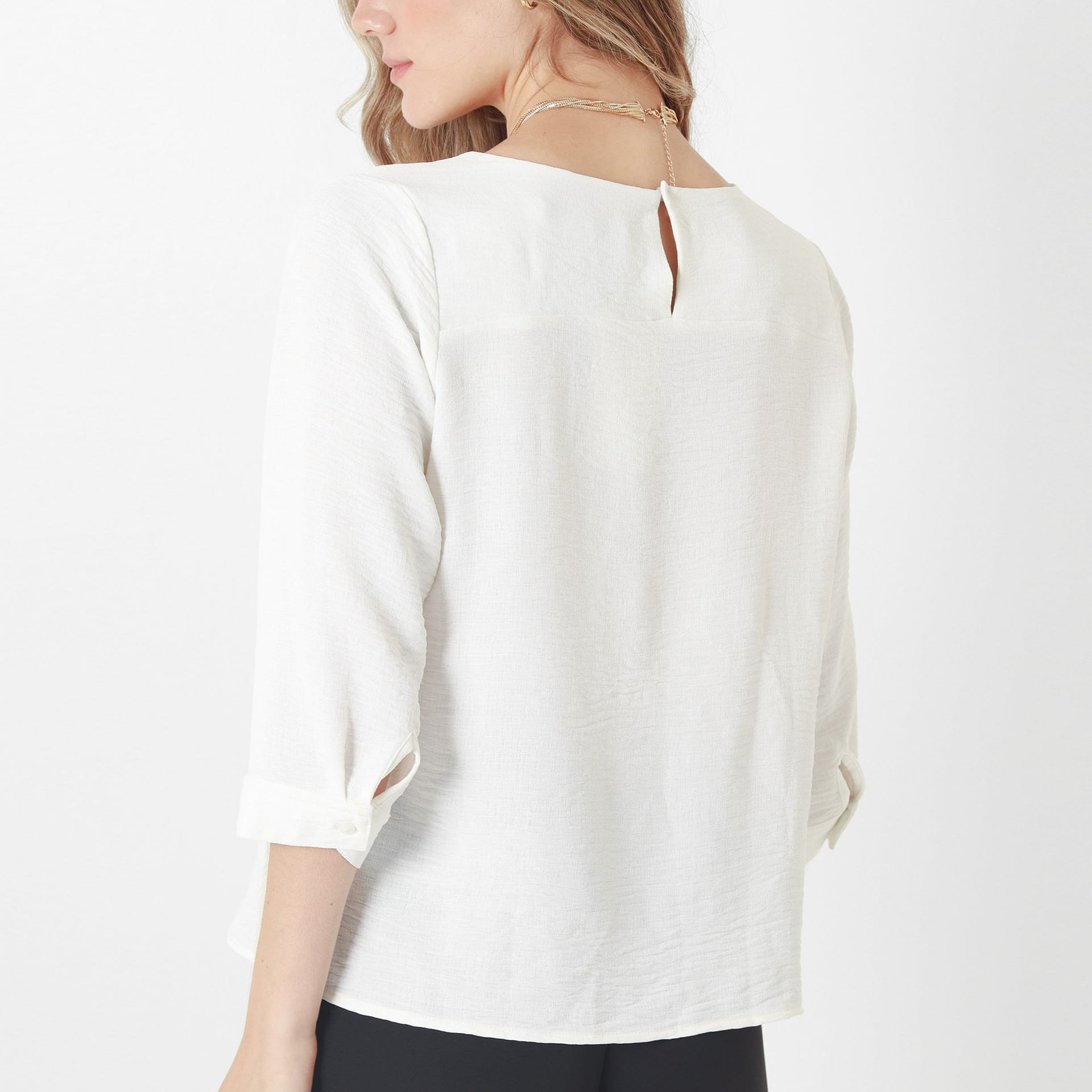 Blusa Cuello Redondo Manga 3Cuartos - imagen 10