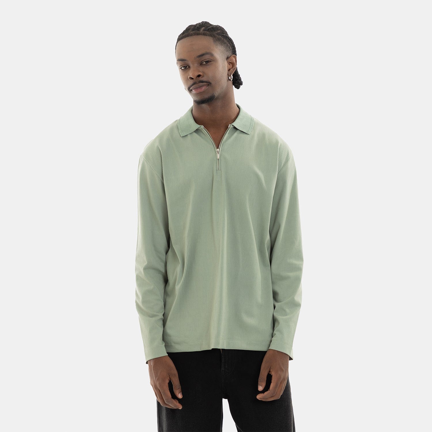 Zip Polo Sweatshirt Green - imagen 4