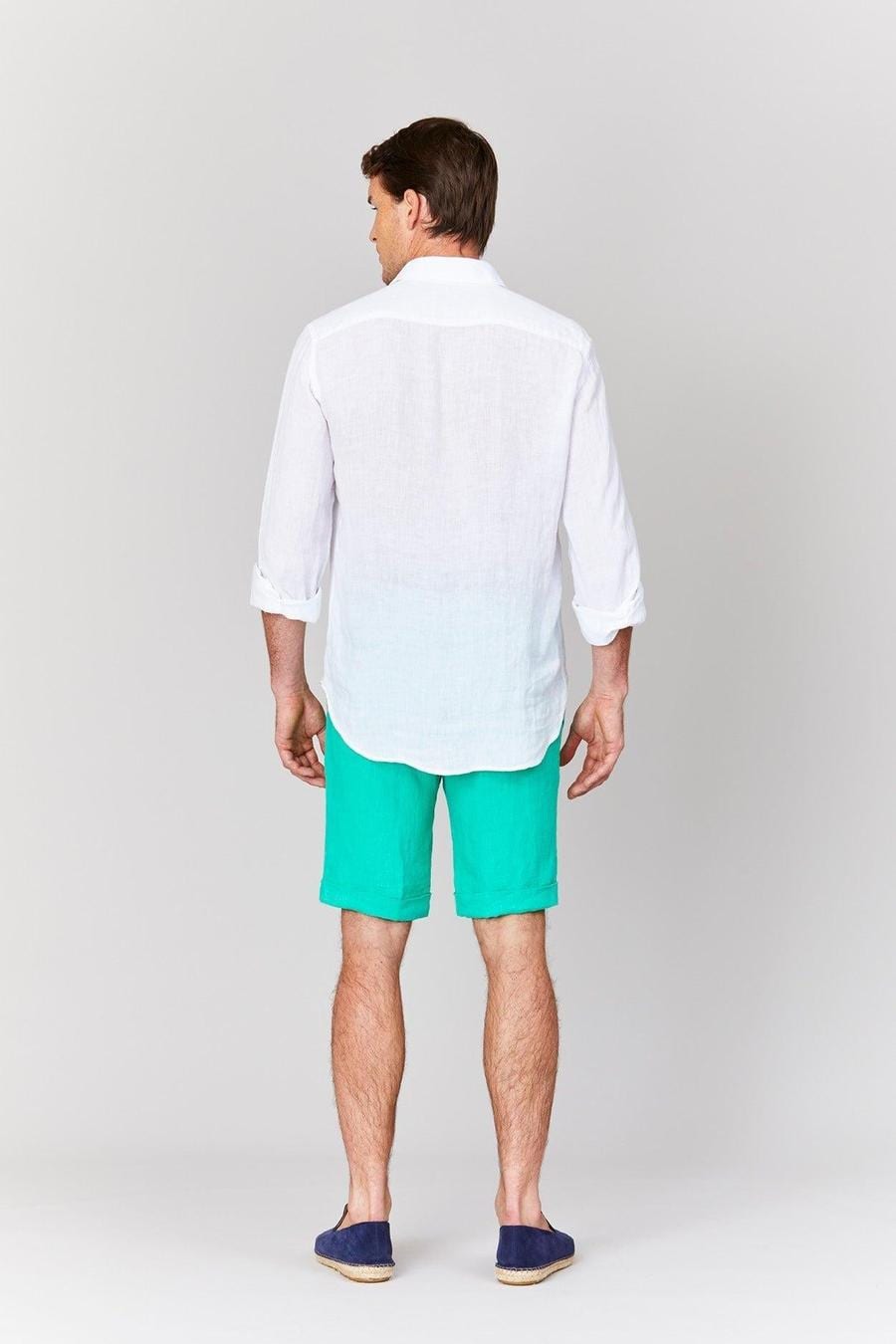 Men's linen bermuda light blue - imagen 4