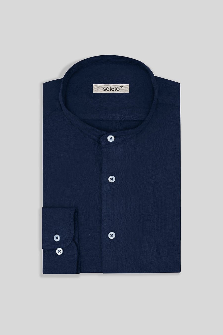 Men's linen shirt mao navy basic - imagen 4