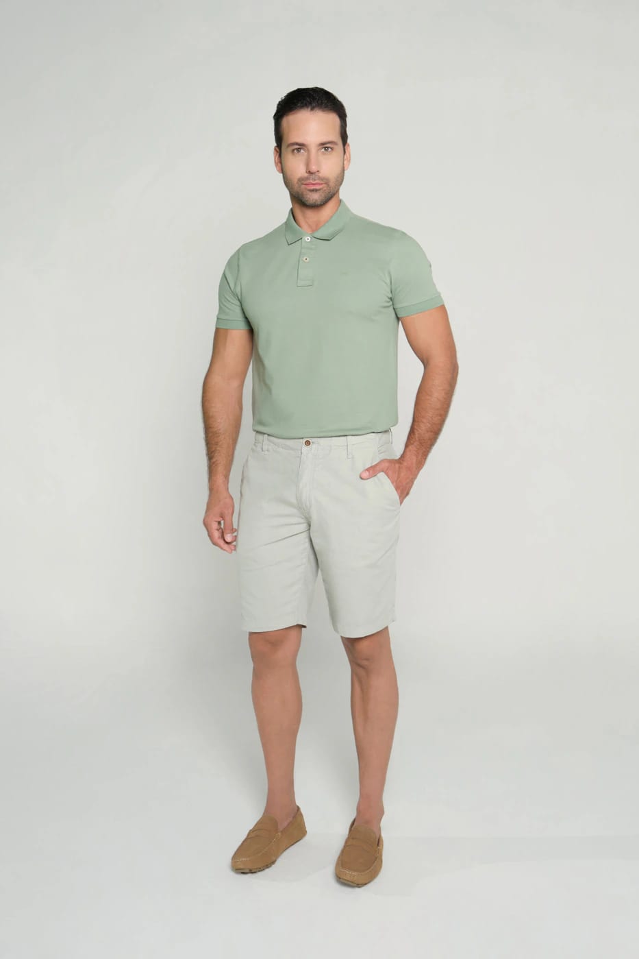 Bermuda Slim Fit Lino Sage - imagen 5
