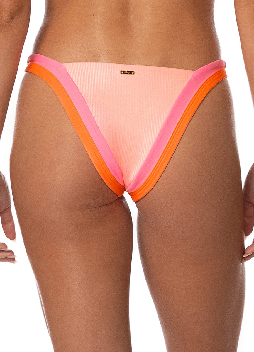 Maaji Peach Coral Trinity Regular Rise V Front Bikini Bottom - imagen 3