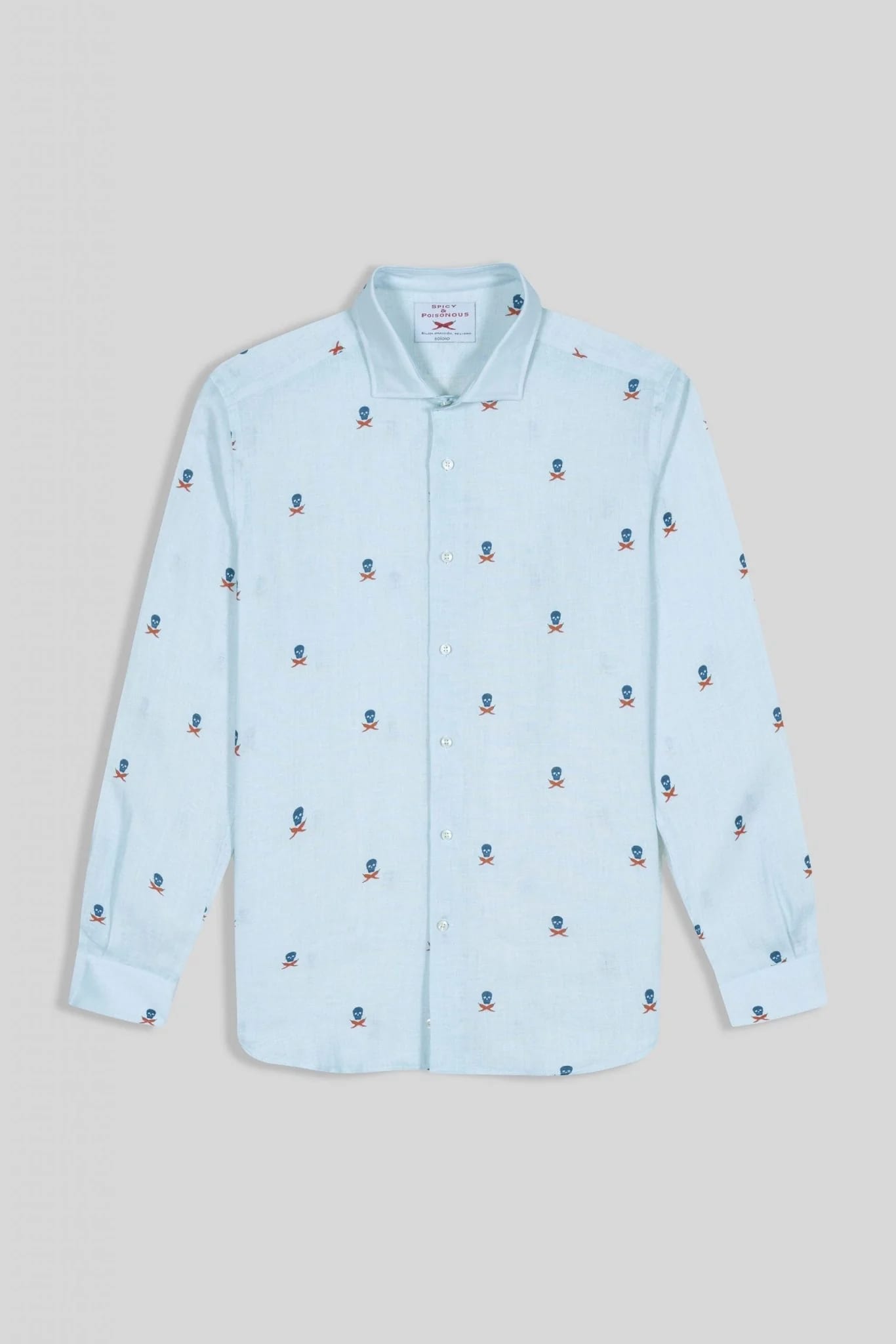 Men's linen shirt separated skulls icement - imagen 5