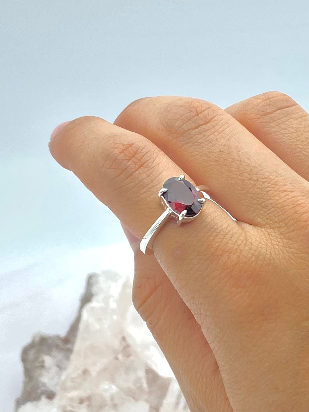 Anillo Granate ovalado - imagen 2