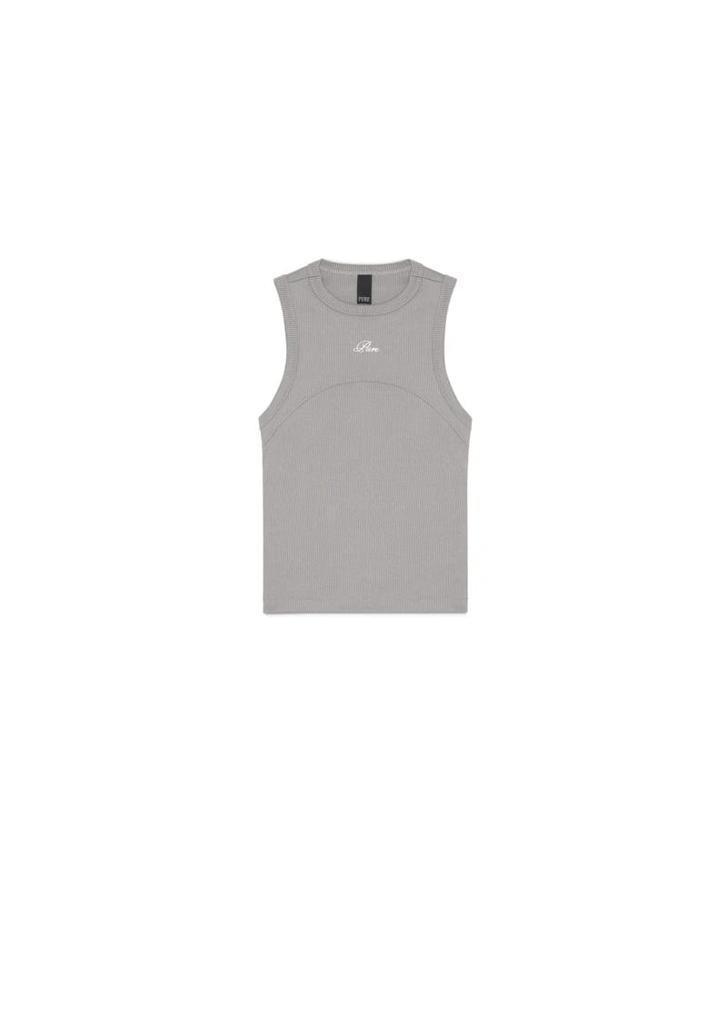 Dopamine grey rib tank top - imagen 1