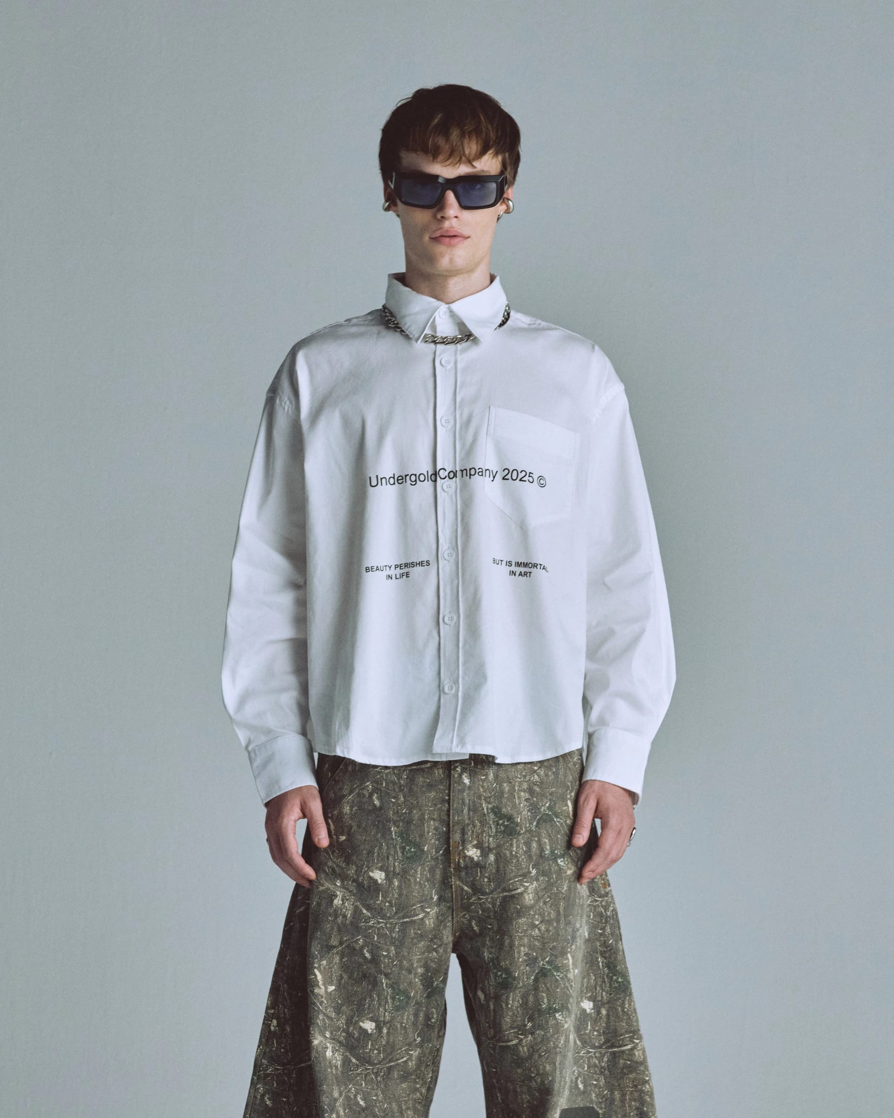 Echoes Beauty Long Sleeve Boxy Fit Shirt Bone - imagen 2