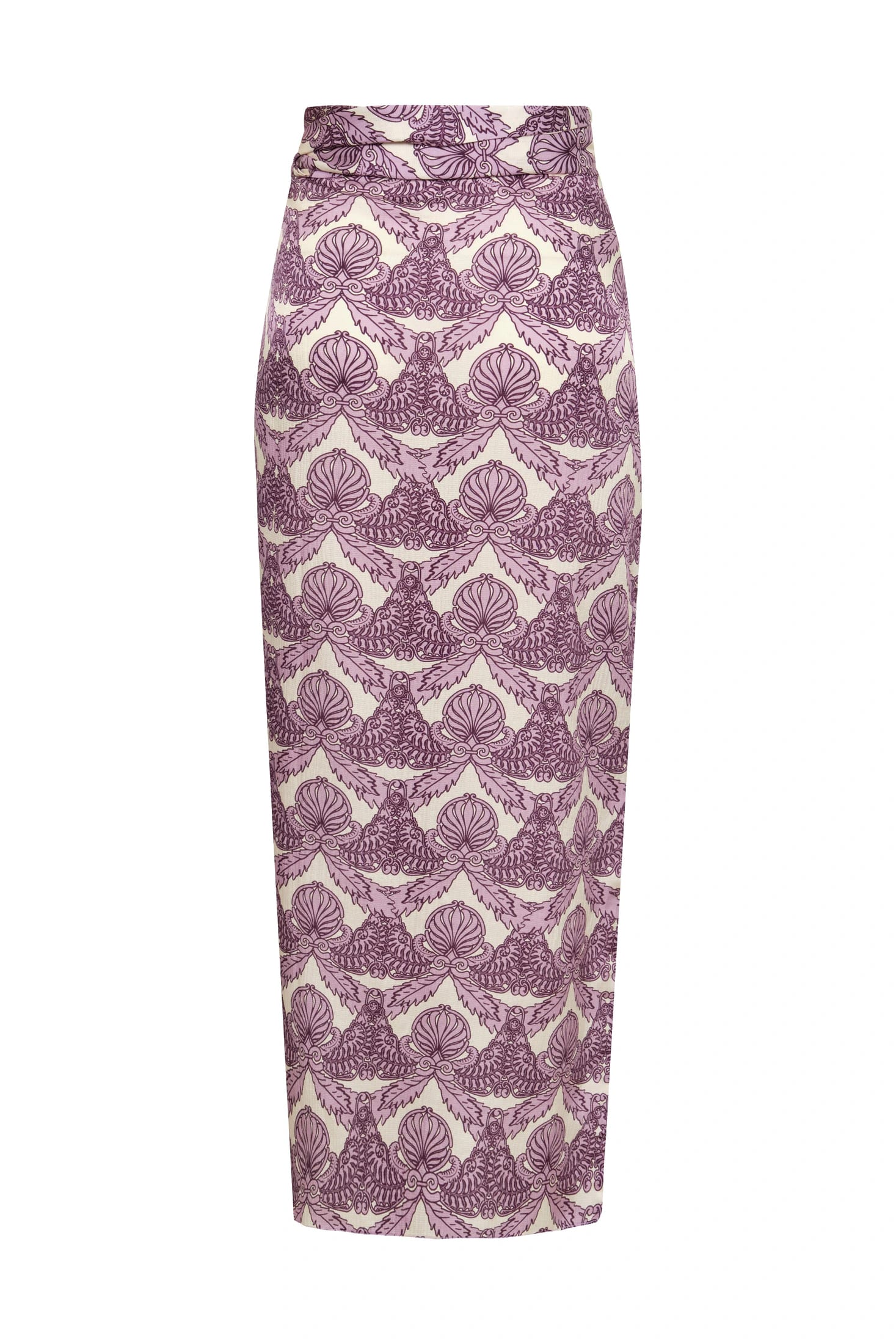 Mapara Martellato Silk Skirt / Ecru Ornament Lila - imagen 2